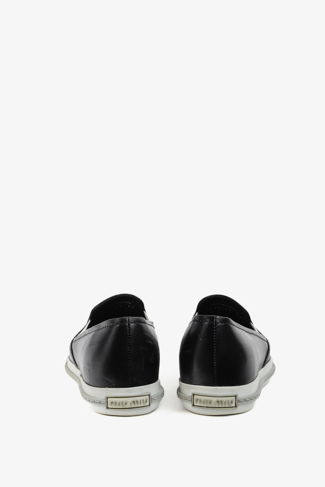 Miu Miu Miu Miu Black Metal-Cap-Toe Slip-On Sneakers Size US 6.5 / IT 36.5 - 4 Thumbnail