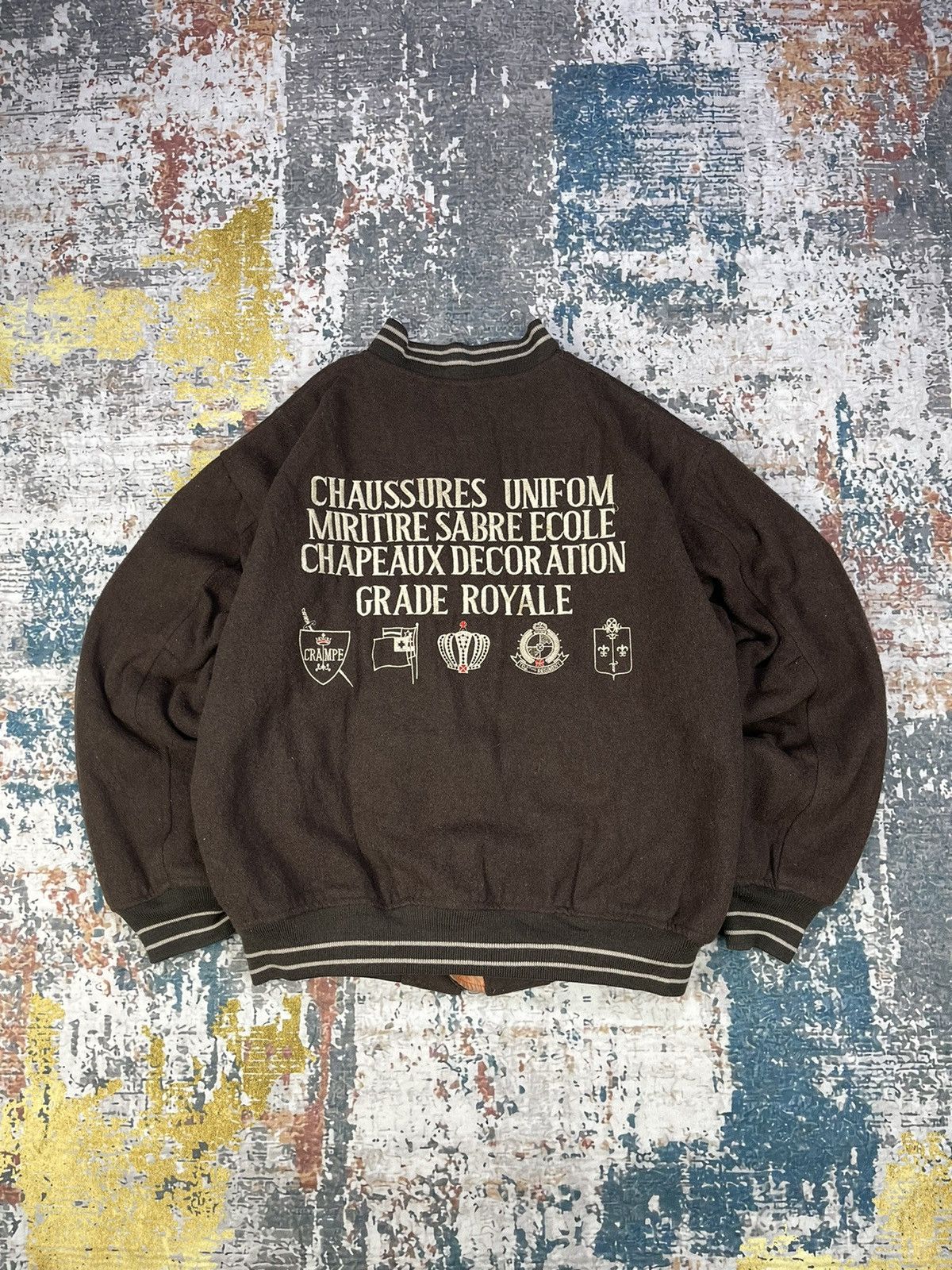 Vintage Vintage Letterman Wool Bomber Jacket Size US M / EU 48-50 / 2 - 1 Thumbnail