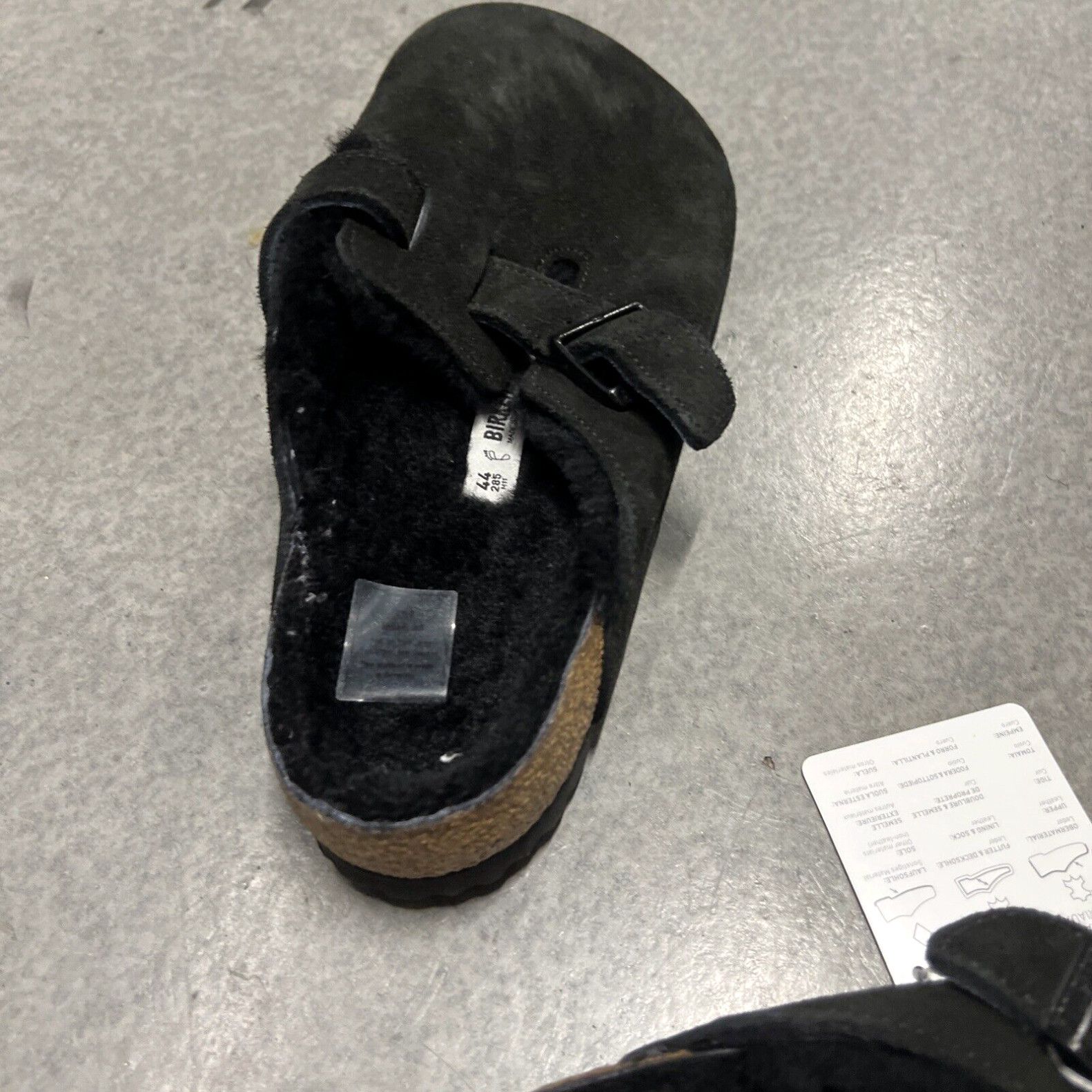 Birkenstock Birkenstock Men’s New Boston Shearling Black Suede Leather Sz 11 EU 44 Size US 11 / IT 41 - 7 Thumbnail