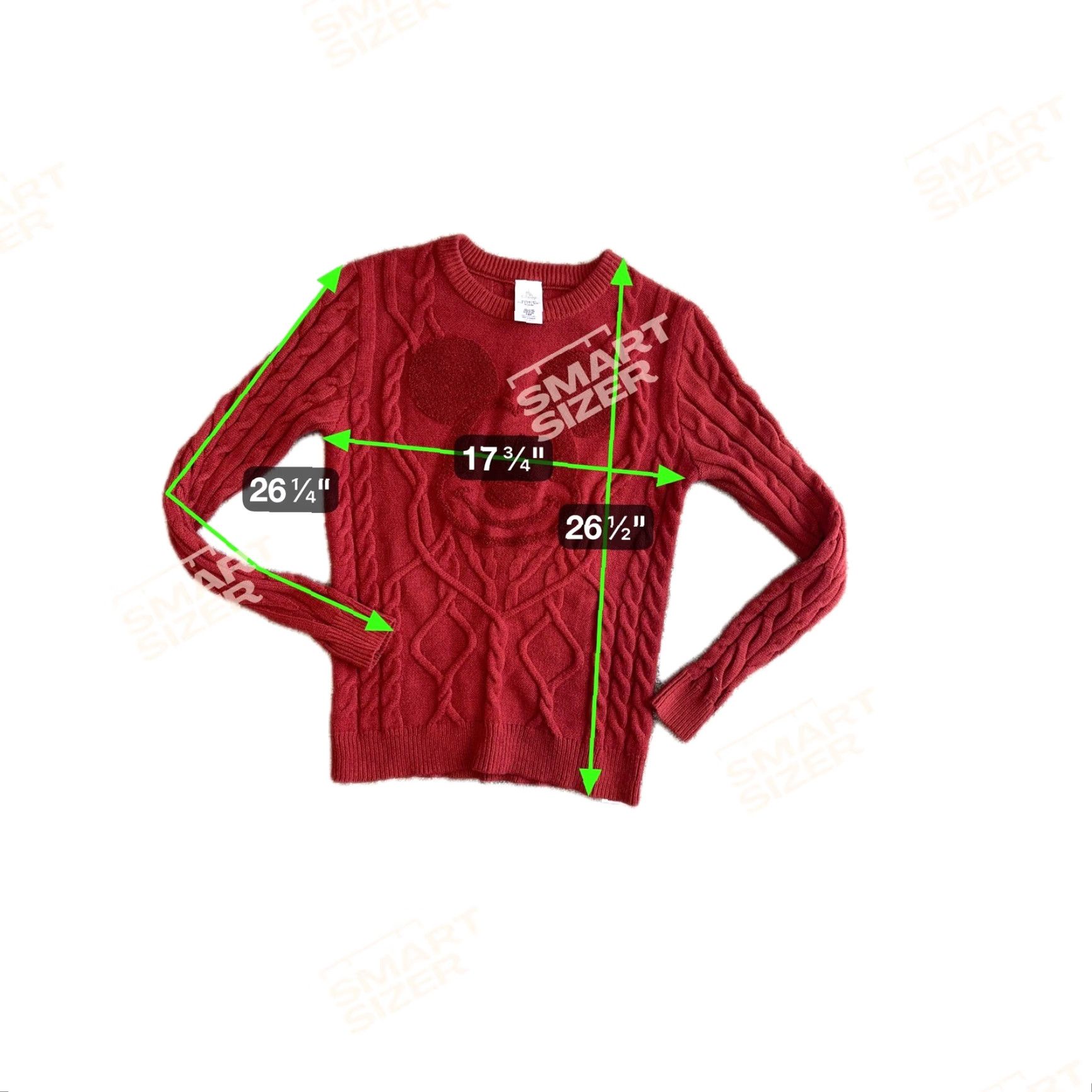 Disney Disney Mickey Mouse Cable Knit Sweater Red Women Small Crew Pullover Embroidered Size S / US 4 / IT 40 - 2 Thumbnail