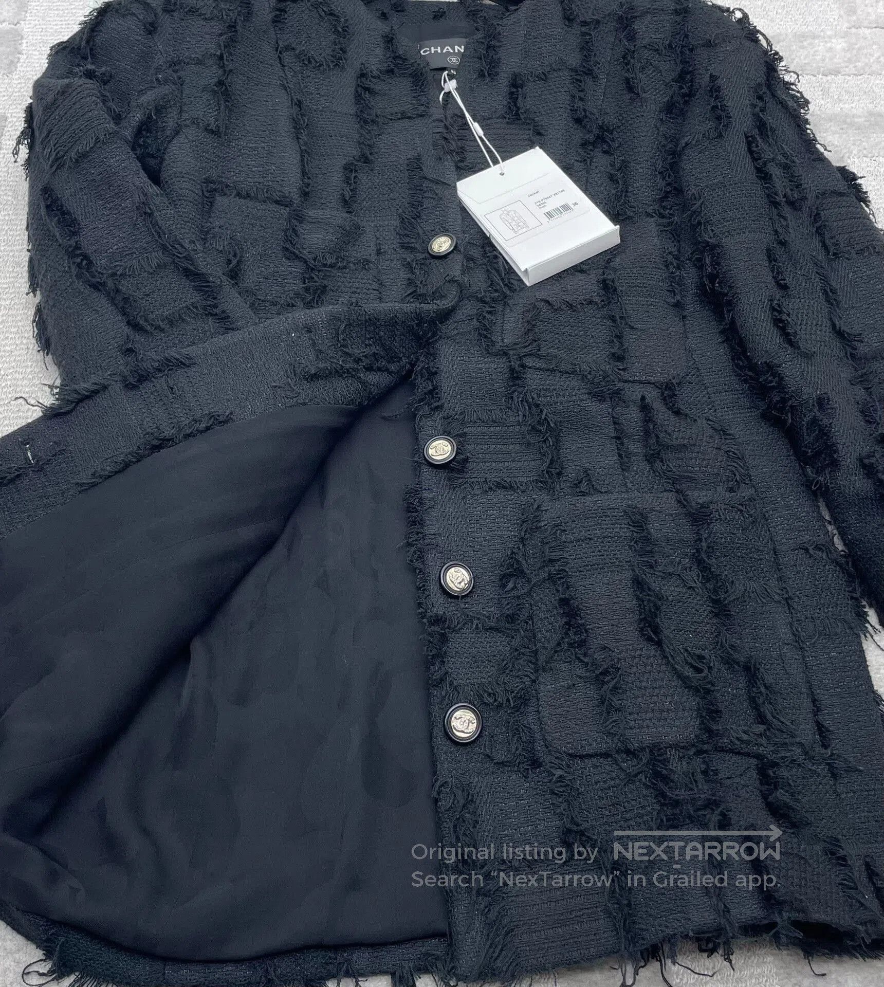 Chanel Chanel 21S Black Fringe Coat. Size XS / US 0-2 / IT 36-38 - 5 Thumbnail