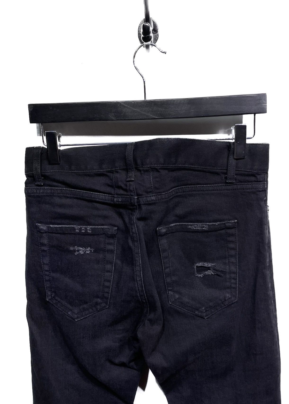 Saint Laurent Paris Saint Laurent D02 Black Destroyed Skinny Jeans Size US 28 / EU 44 - 5 Thumbnail
