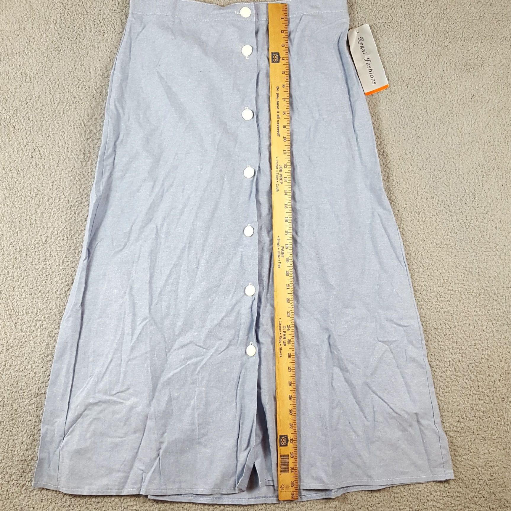 Denime VINTAGE Regal Denim A-Line Maxi Skirt Women's Large Blue Button Front 80s 90s Western Retro Size 36" / US 14 / IT 50 - 8 Thumbnail