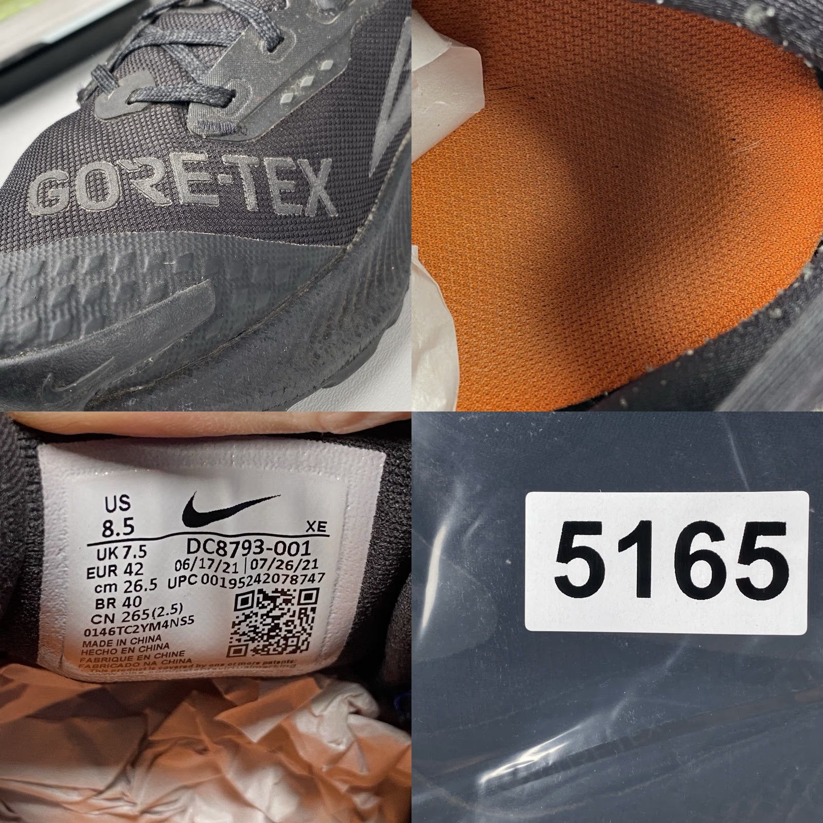 Nike Nike Pegasus Trail 3 Gore-Tex Men Running Sneaker 8.5 Black Dark Smoke Grey DC8793-001 Size US 9 / EU 42 - 9 Thumbnail