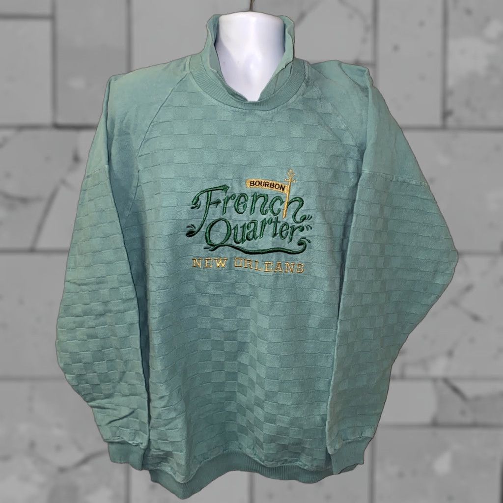 Vintage VINTAGE Cal Cru Mens Green Embroidered French Quarter New Orleans Jacket XL Pullover Size US XL / EU 56 / 4 - 1 Thumbnail