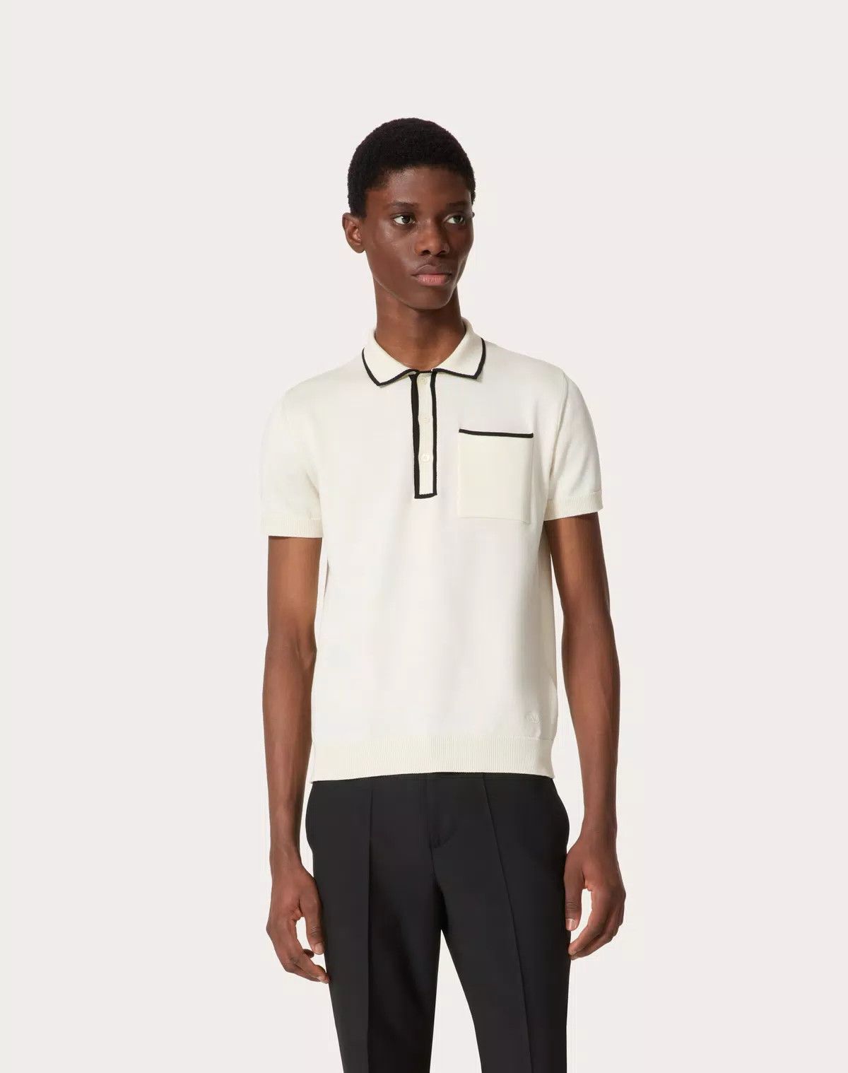 Valentino oc11z0725 Cotton Polo Shirt With Signature in White Size US S / EU 44-46 / 1 - 4 Thumbnail