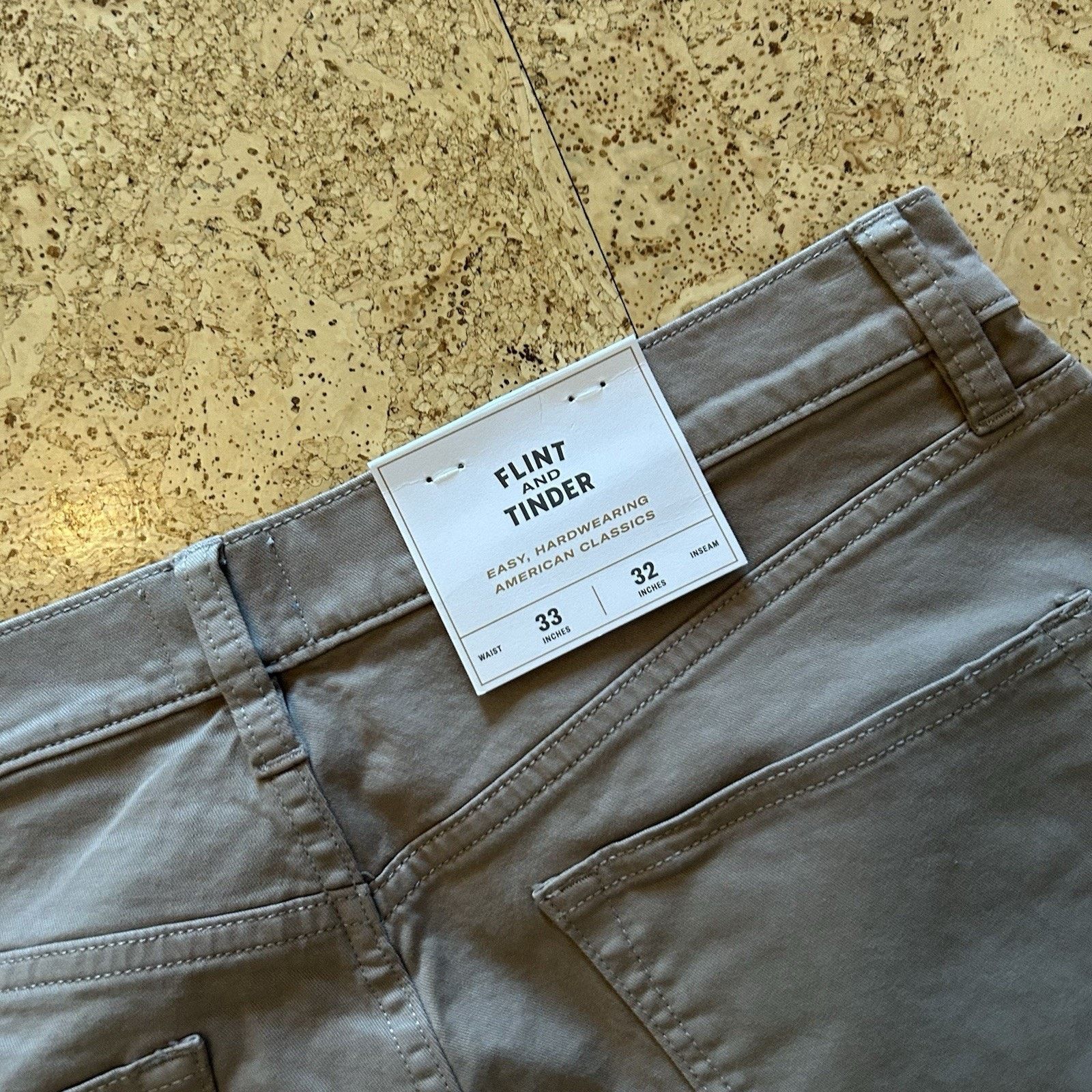 Flint And Tinder NEW Huckberry 365 Tapered Fit Stretch Chino Pants 33x32 Size US 33 - 5 Thumbnail