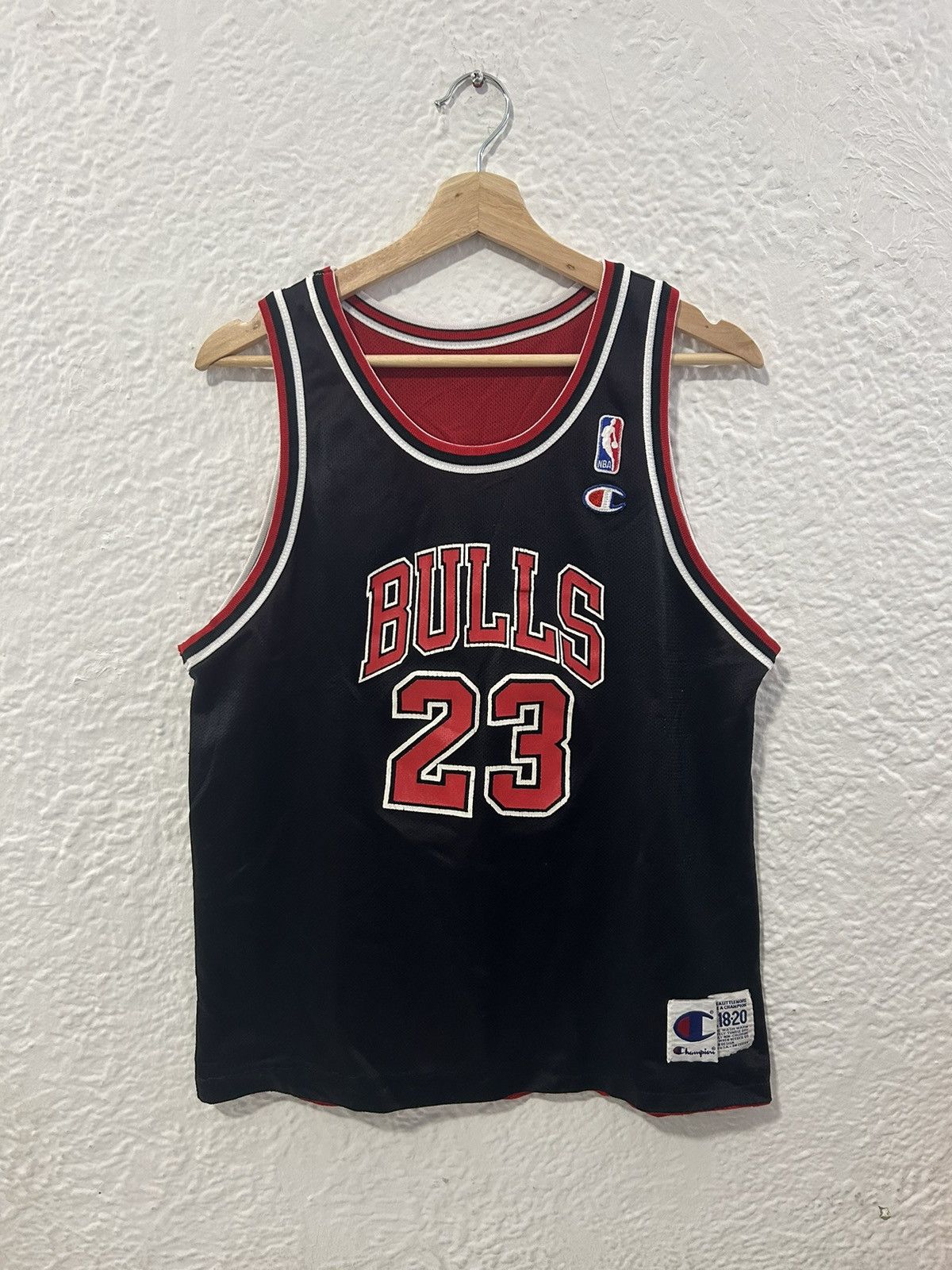 image of Michael Jordan Chicago Bulls Champion Reversible Nba Jersey in Black, Men's (Size Small)