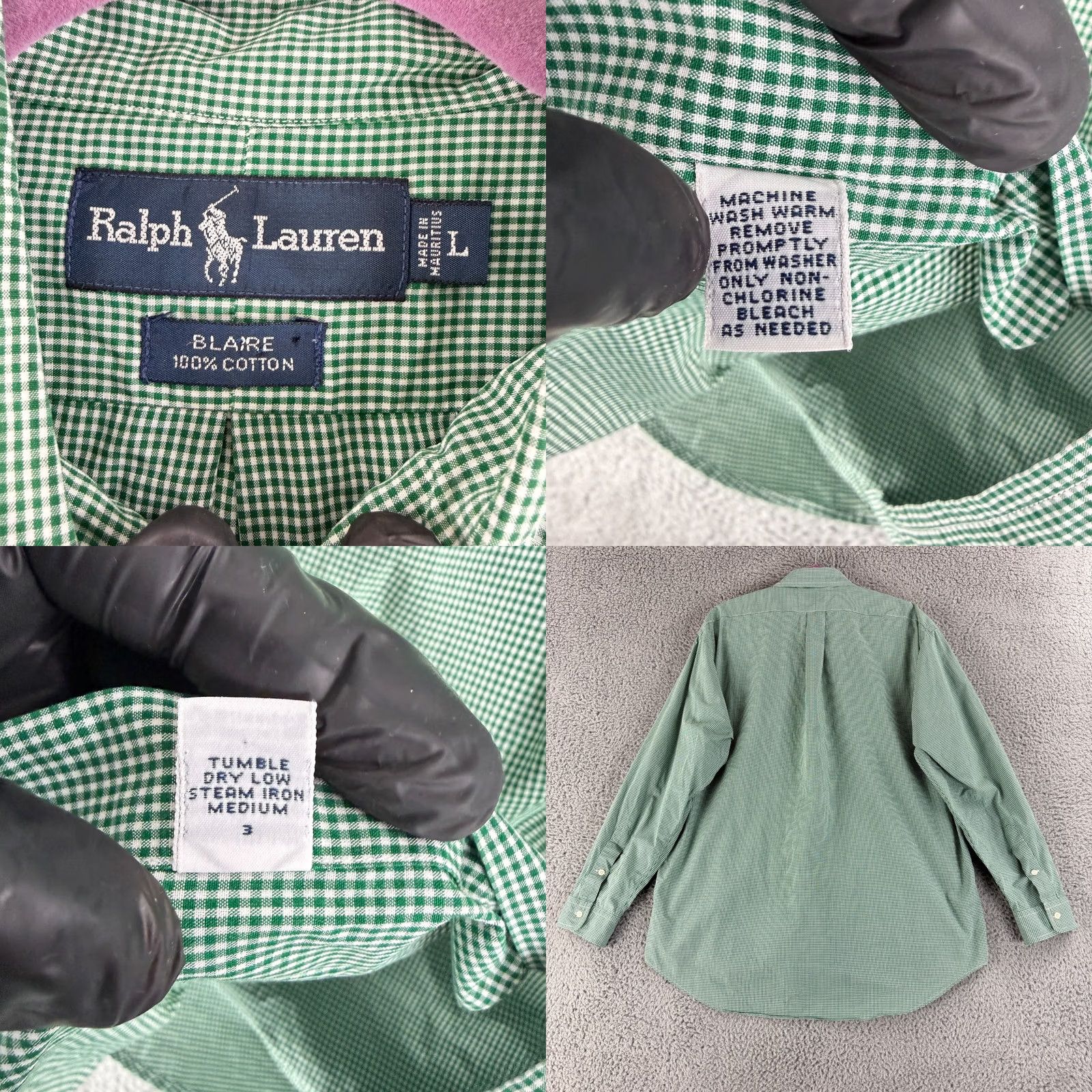 Ralph Lauren Ralph Lauren Button-Up Shirt Mens L Green Blaire Check 100% Cotton Size US L / EU 52-54 / 3 - 8 Thumbnail