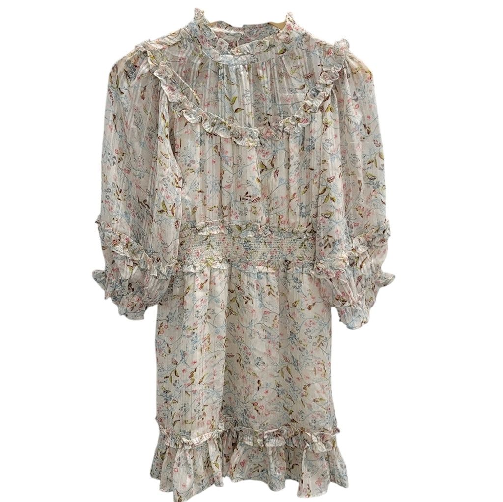 Other NWT WALTER BAKER Betsy Floral-Print Metallic Mini Dress Size S / US 4 / IT 40 - 5 Thumbnail