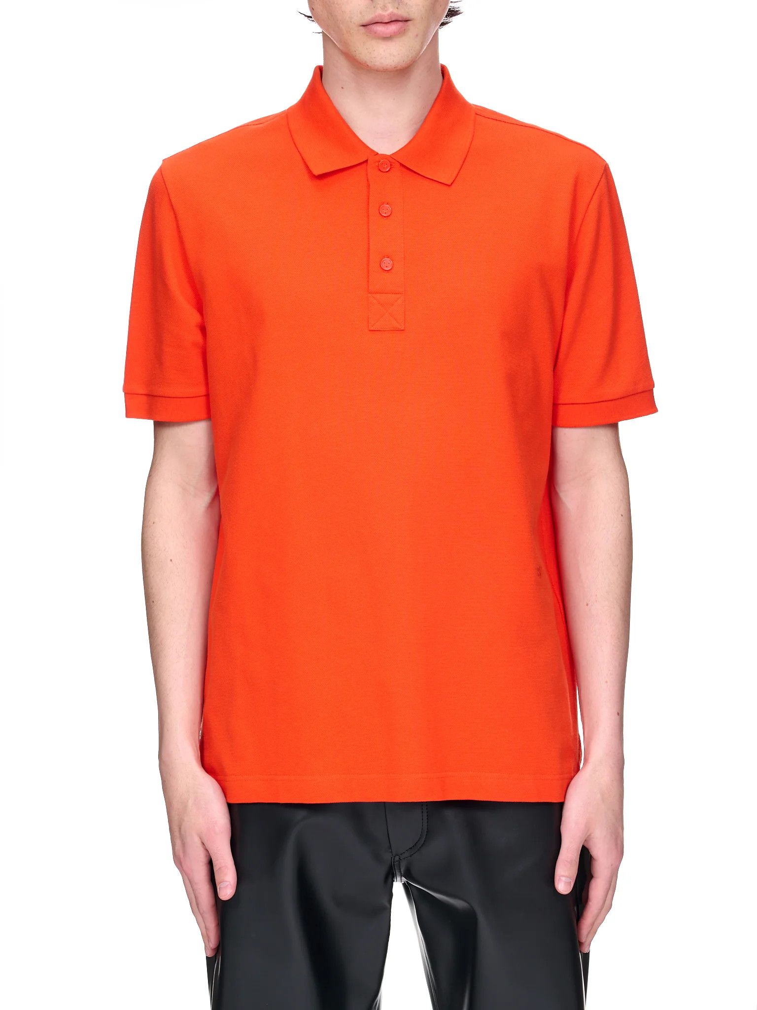 image of Bottega Veneta O1Loc1C0324 744239 Cotton Jersey Polo In Orange, Men's (Size XS)