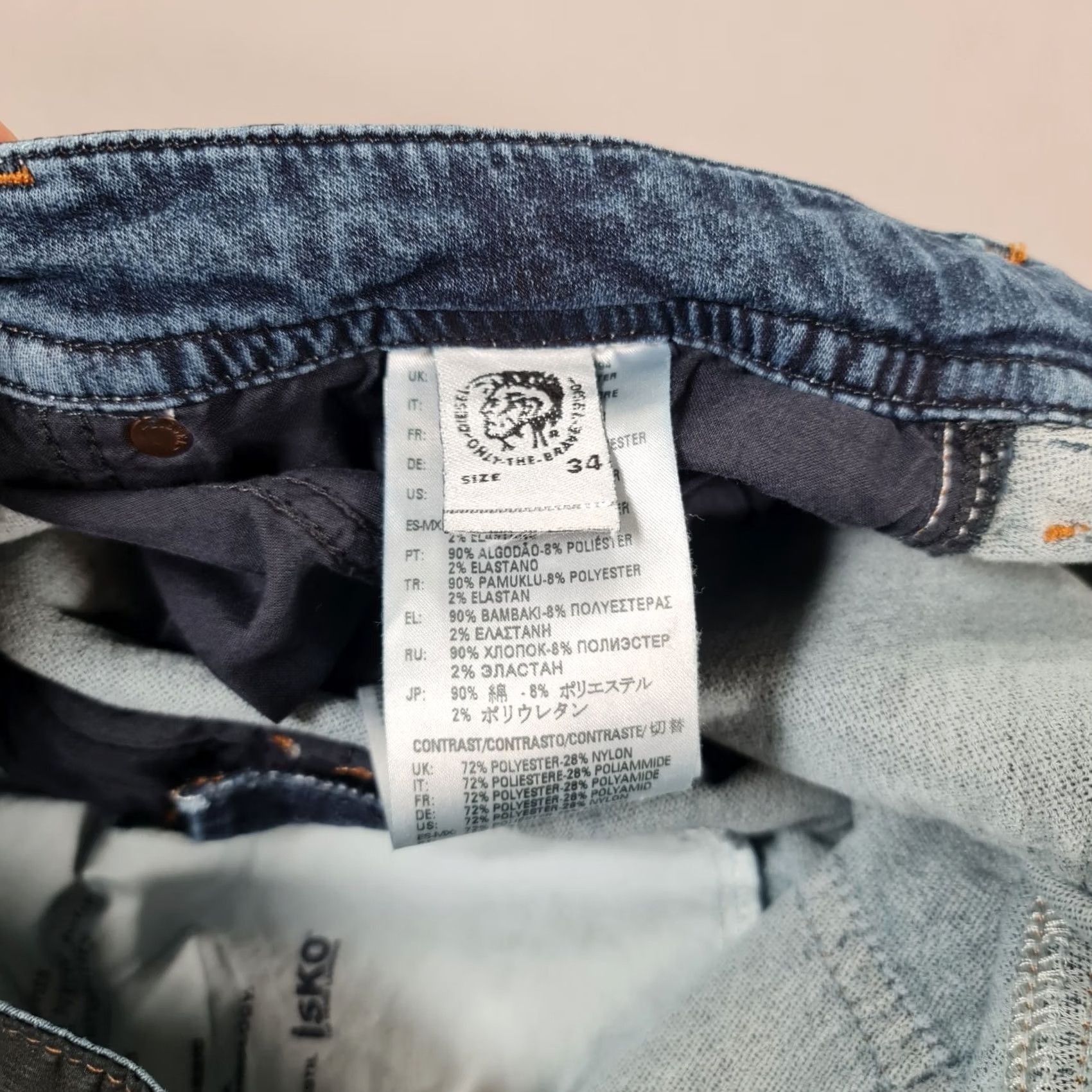 Diesel Diesel Jeans Slim Distressed Denim Blue W34 L30 THommer CB-NE Zip Fly Stretch 5-Pocket Mens Regular Size US 34 / EU 50 - 7 Thumbnail