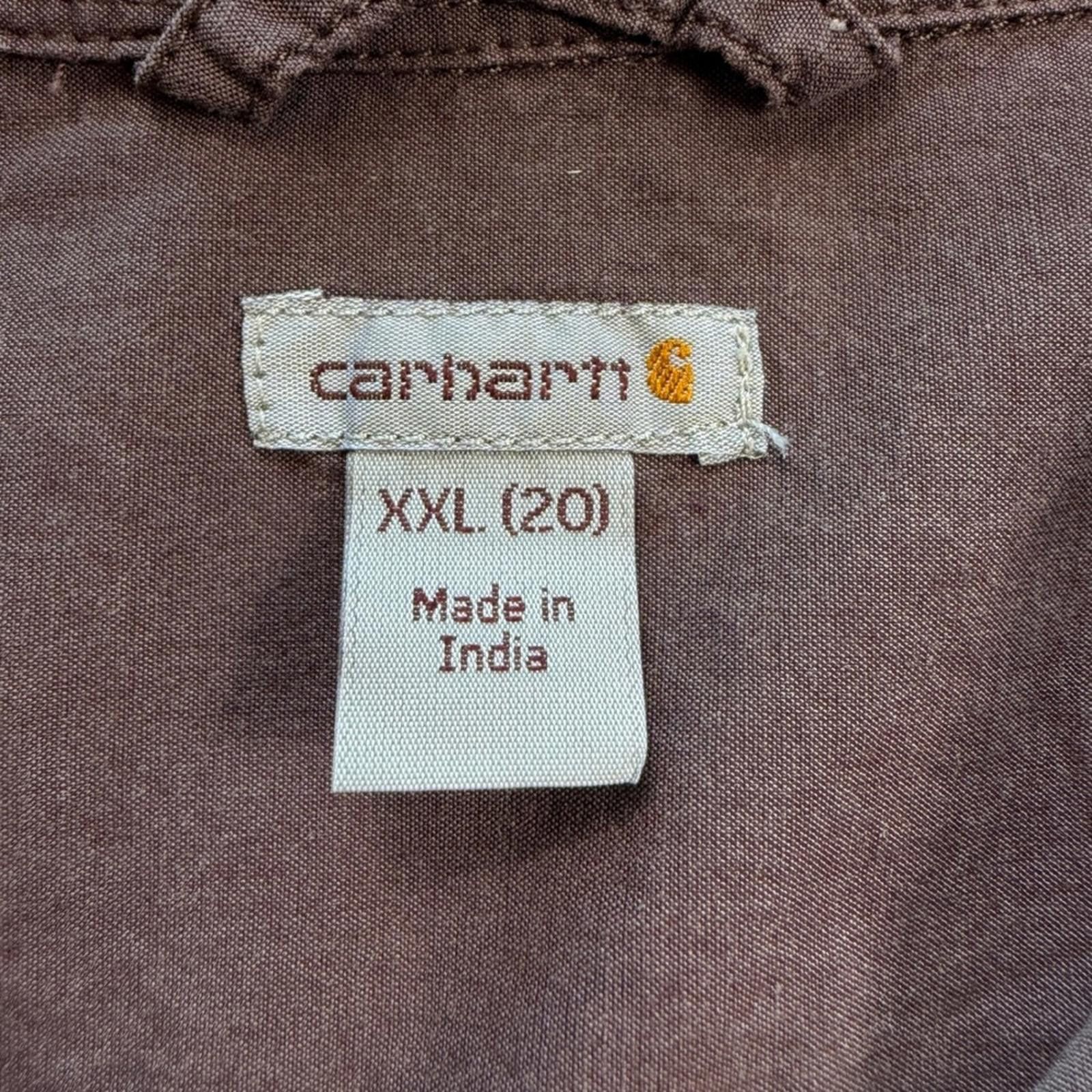Carhartt Carhartt Womens Brown Button Down Work Shirt XXL 20 Roll Tab Size 3XL / US 20-22 - 4 Thumbnail