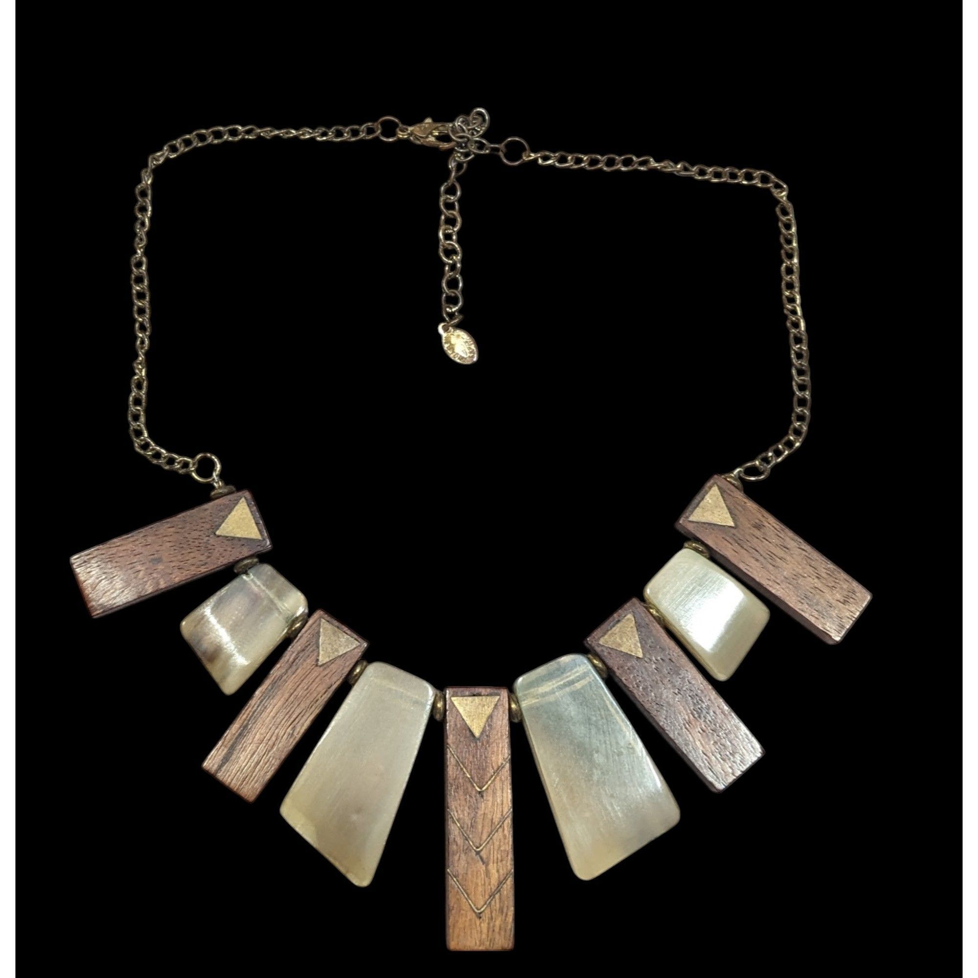 Other Vintage Ali Khan New York Wood And Lucite Bib Necklace Size ONE SIZE - 1 Thumbnail