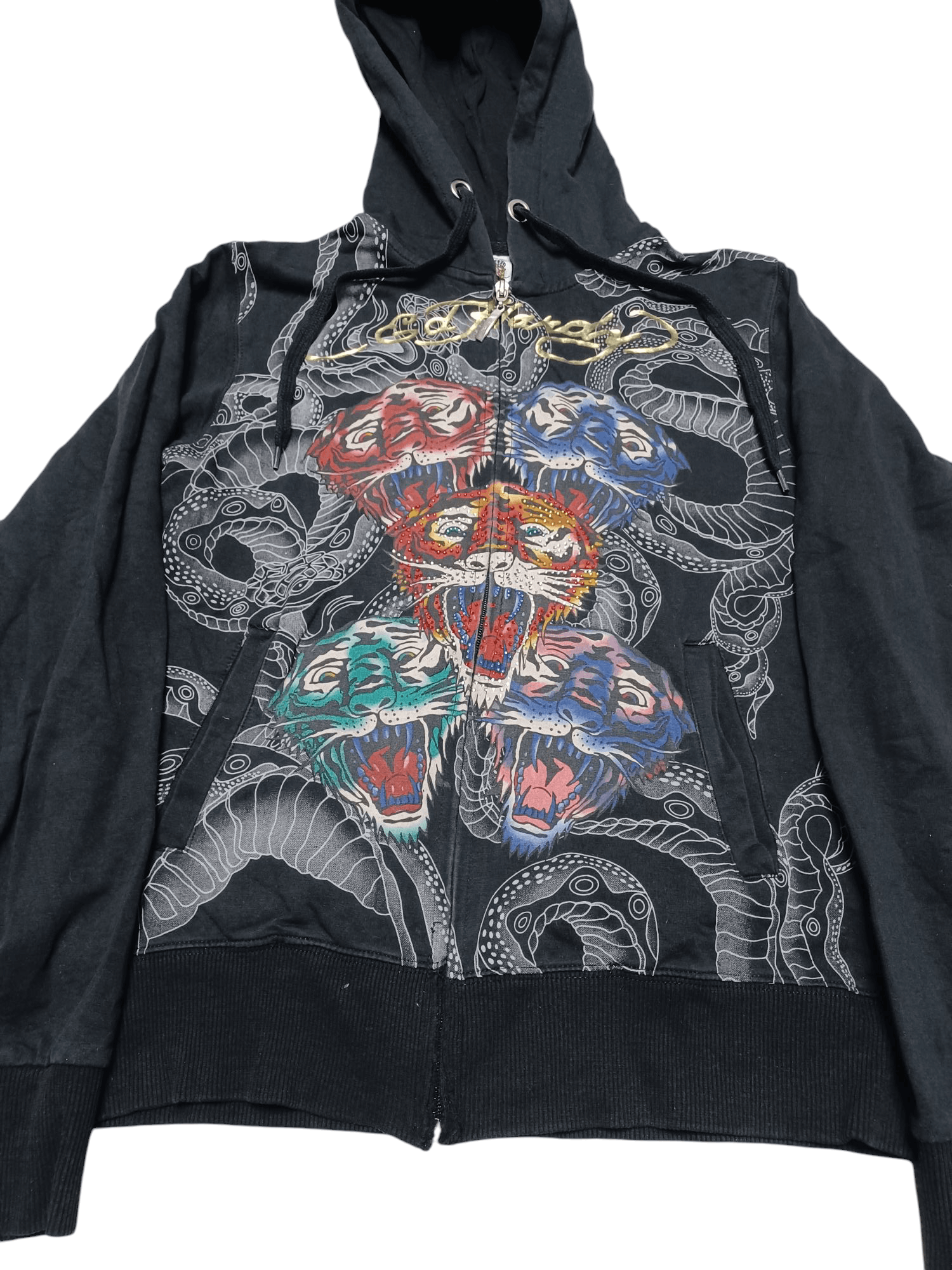Ed Hardy ED HARDY CHRISTIAN AUDIGIER FIRE LADY`S ZIP HOODIE Size L / US 10 / IT 46 - 2 Thumbnail