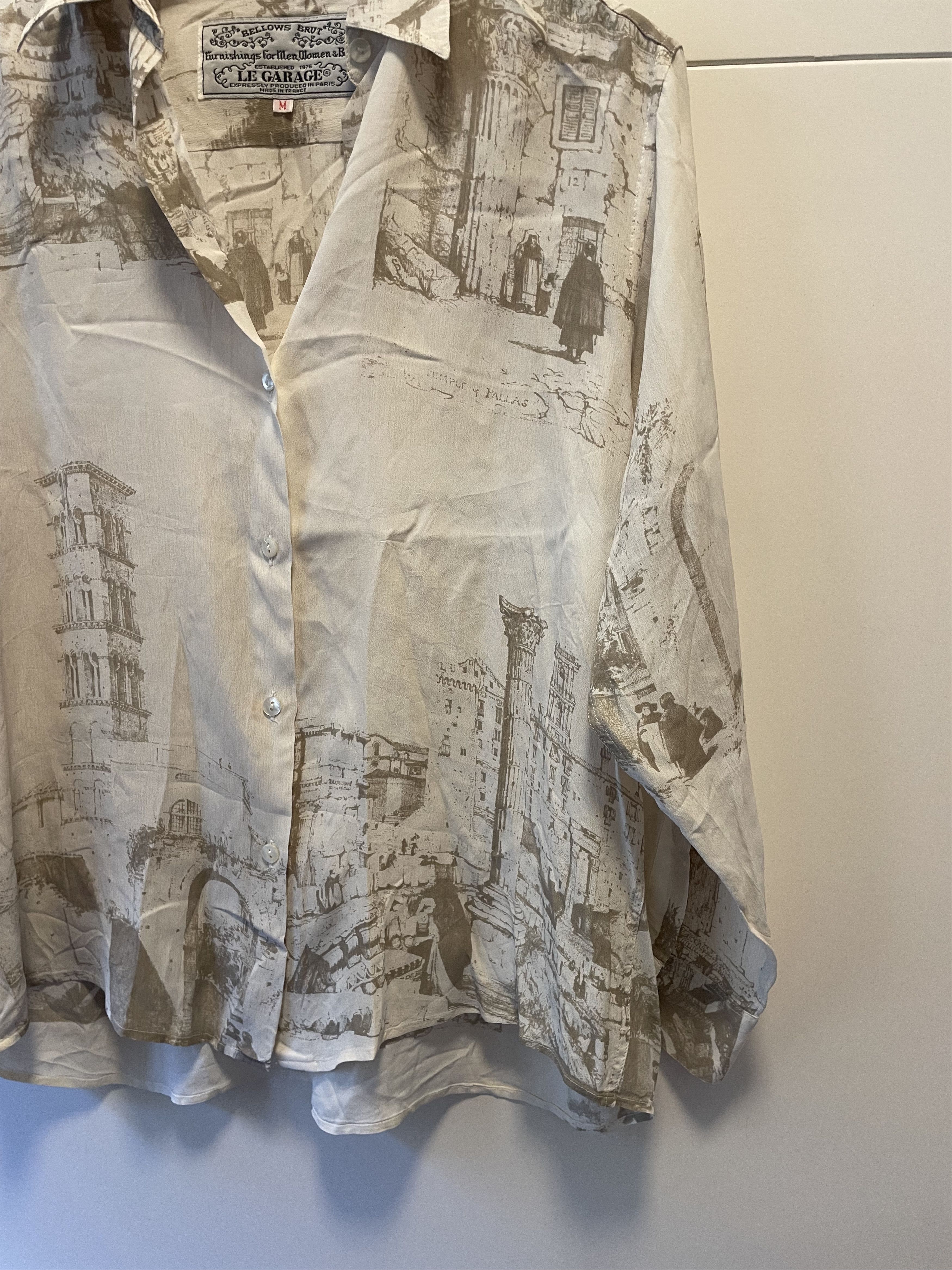 Garage camisa de viscosa con fino estampado beige Size M / US 6-8 / IT 42-44 - 4 Thumbnail