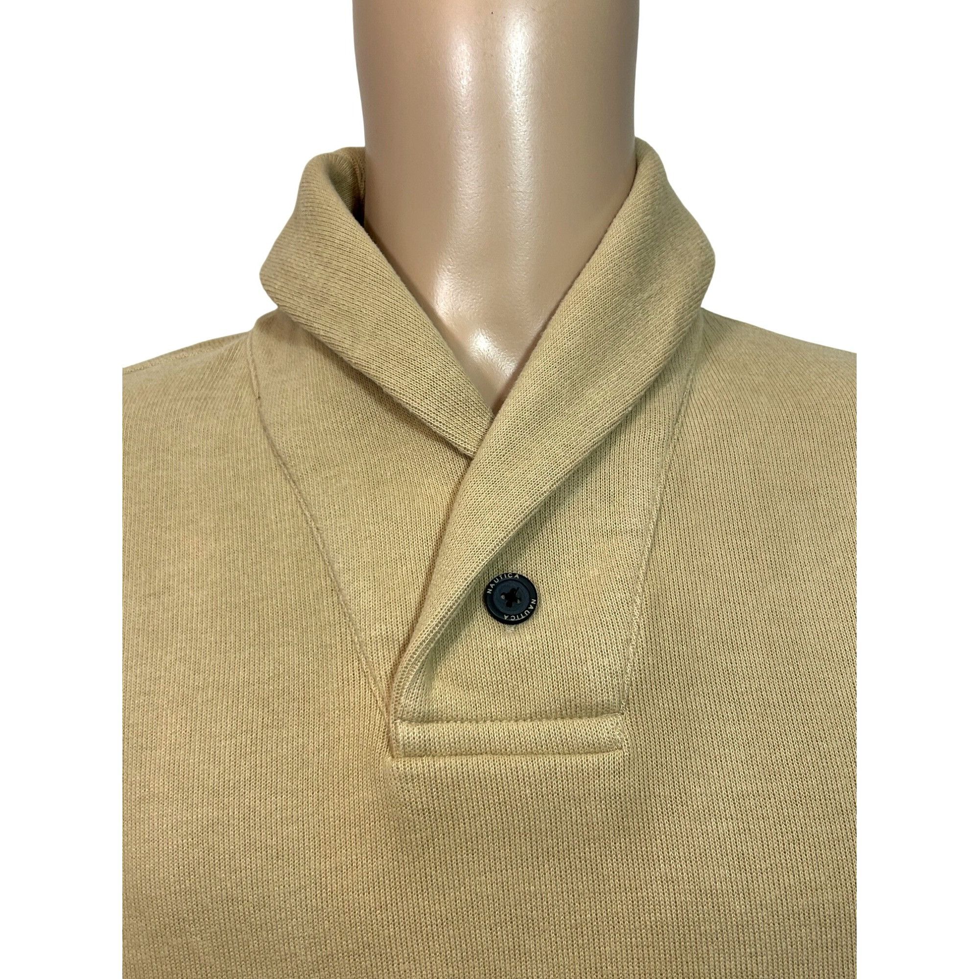 Nautica Nautica Men's Sweater Vtg Tan M 2-Button Cotton Shawl Colla Size US M / EU 48-50 / 2 - 2 Thumbnail