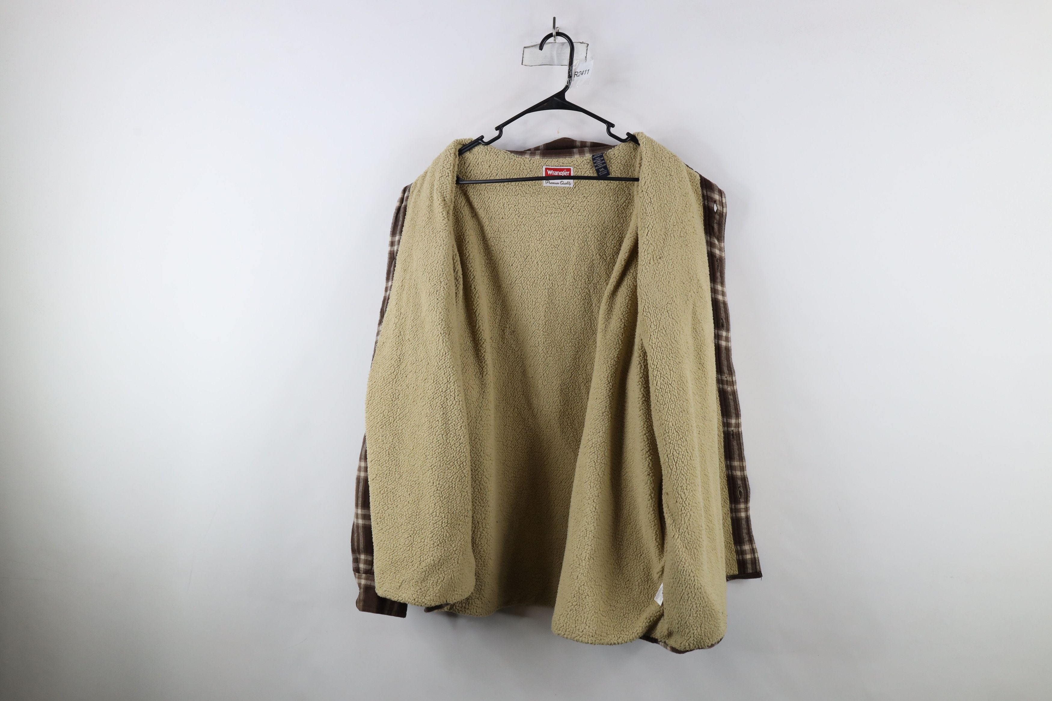 Vintage × Wrangler Vintage Wrangler Lined Flannel Shirt Jacket Jac Shirt Plaid Size US XXL / EU 58 / 5 - 7 Thumbnail