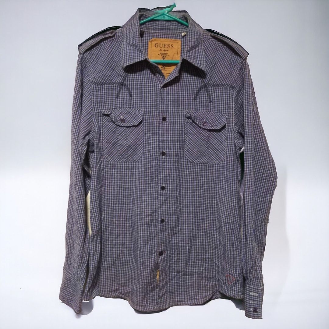 Guess GUESS Plaid Button Up Long Sleeve Shirt Men's Small Size US S / EU 44-46 / 1 - 1 Thumbnail