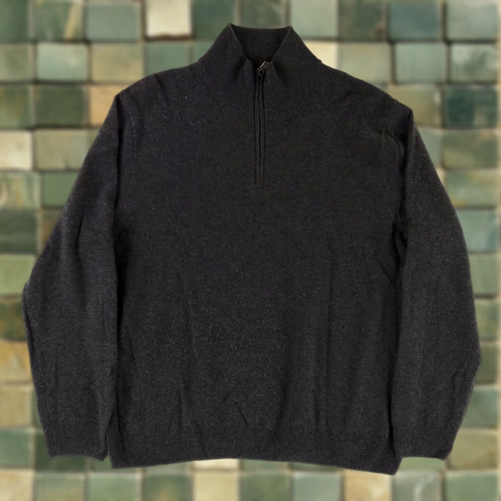 J.Crew J. Crew 100% Cashmere 1/4 Zip Sweater Gray Long Sleeve Mens XXL Pullover Casual Moth Damage Spot Pilling Size US XXL / EU 58 / 5 - 1 Thumbnail