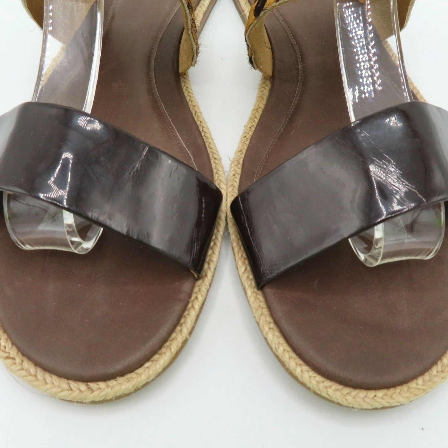 Ugg UGG Women Amalia Leopard Leather Flat Slide Sandals 9.5 Brown Animal Print Slip On Vintage: No Womens Size US 10 / IT 40 - 3 Thumbnail