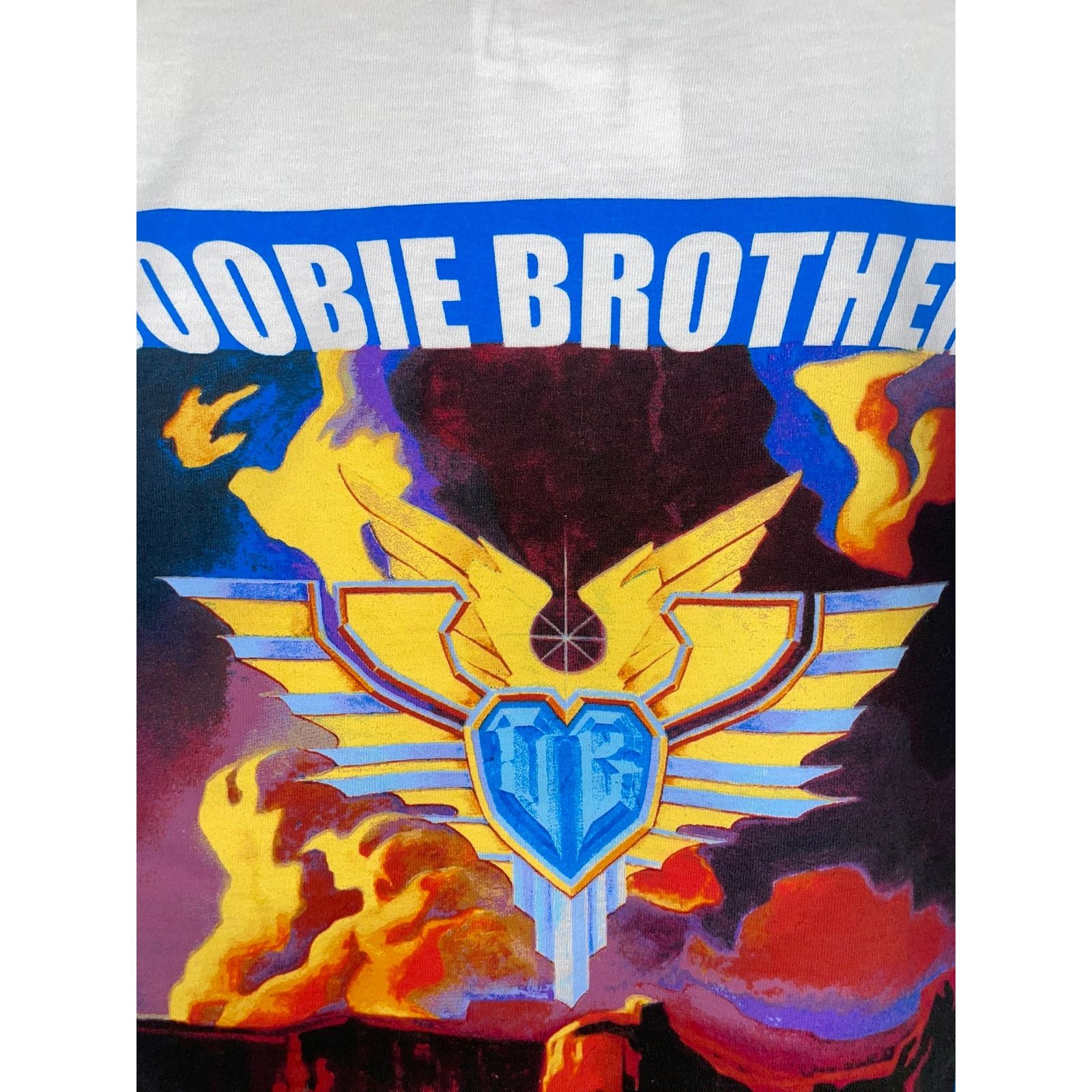 Jerzees 90s Doobie Brothers Benefit Concert White Graphic Band Shirt Size US XL / EU 56 / 4 - 8 Thumbnail