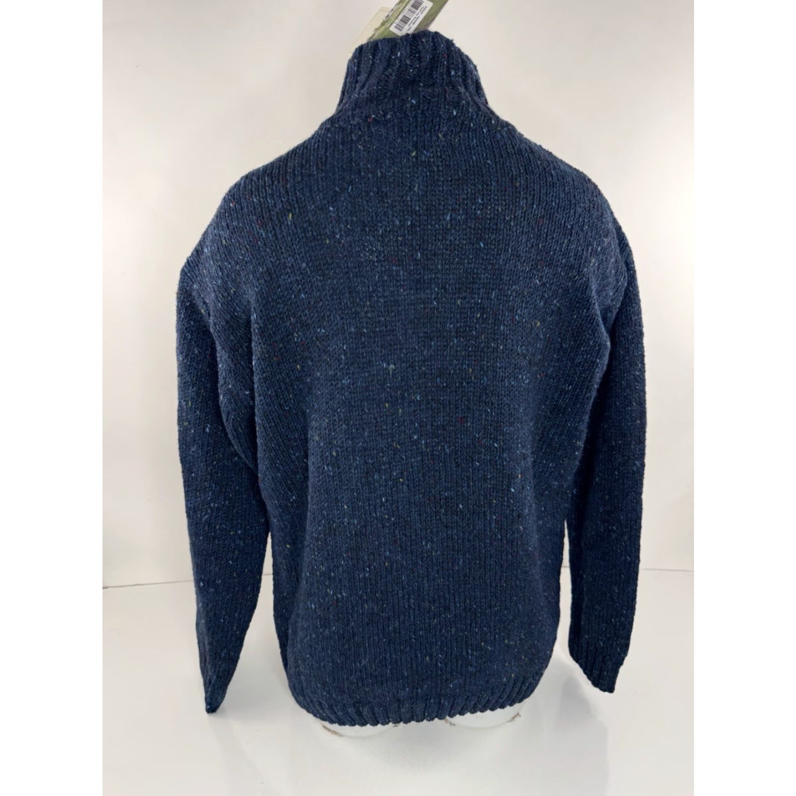 Vintage Aran Crafts - Wool Pullover Sweater, Blue, 2XL, Heavy Knit Zipper, Long Sleeve, Knit Wool, Ireland Made, Mens Size US XXL / EU 58 / 5 - 3 Thumbnail