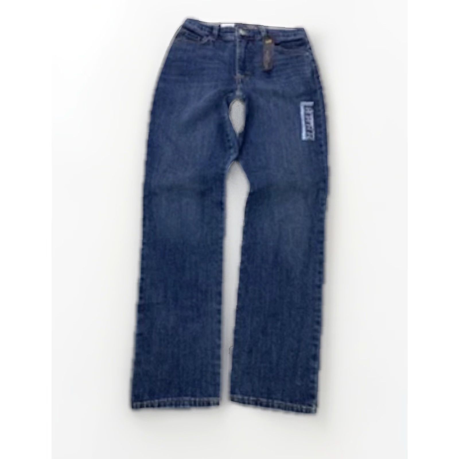Lee Lee Instantly Slim Straight High Rise Relaxed Jeans Womens 6 Short Blue Denim Cotton Blend NWT12665 Zip Slimming Modern Wash Size 28" / US 6 / IT 42 - 2 Thumbnail