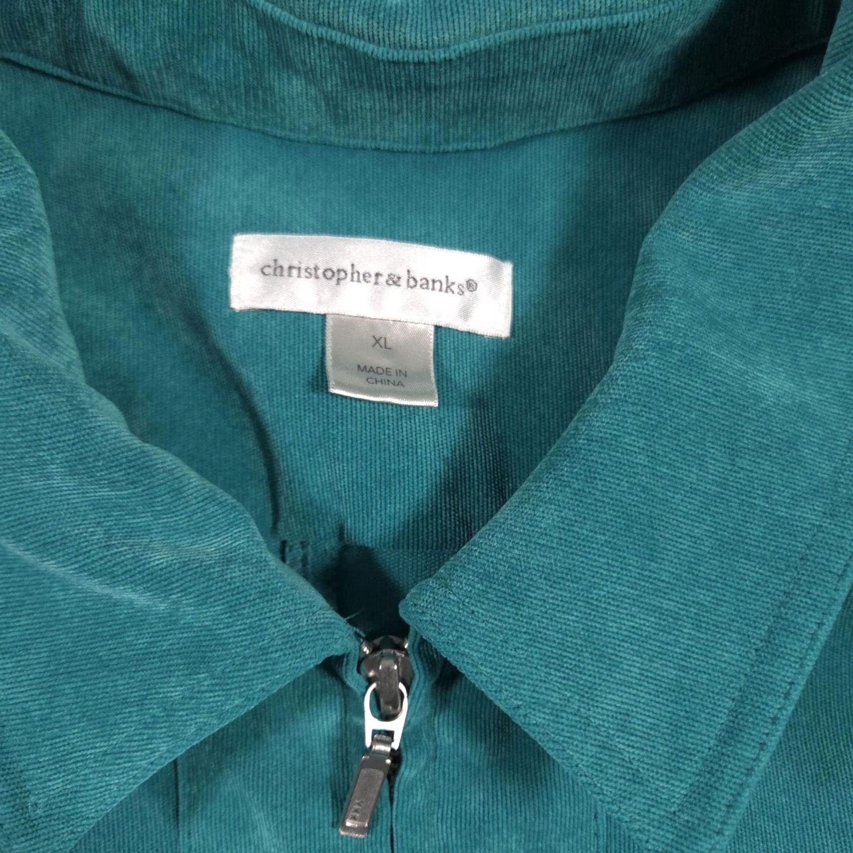 Vintage Christopher & Banks Jacket Womens XL Green Corduroy Full Zip Buckle Waist Casual Size XL / US 12-14 / IT 48-50 - 5 Thumbnail