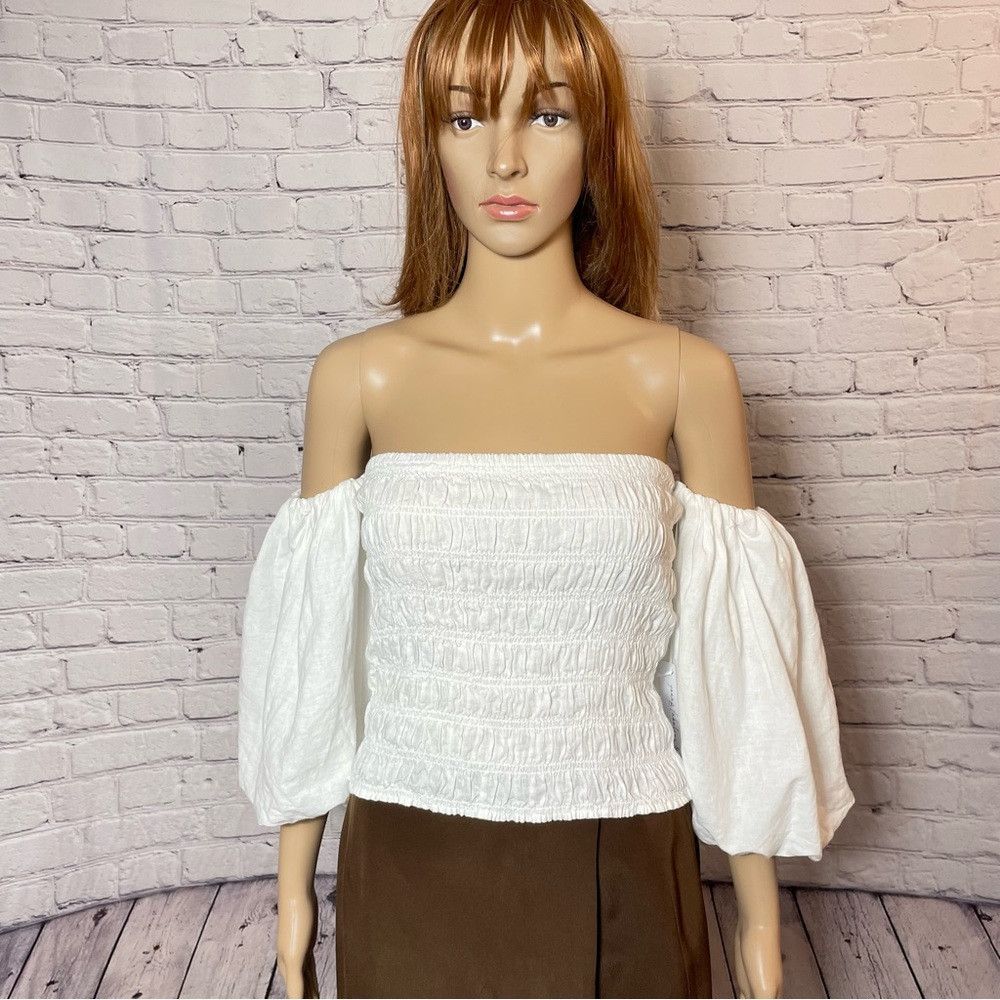 Young Fabulous & Broke NWT New Young Fabulous & Broke Off Shoulder White Yacht Top Size S / US 4 / IT 40 - 3 Thumbnail