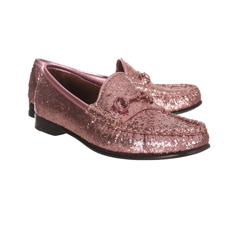 Gucci Gucci Pink Sequined Flat Shoes 0079 Size US 5.5 / EU 38 - 1 Thumbnail