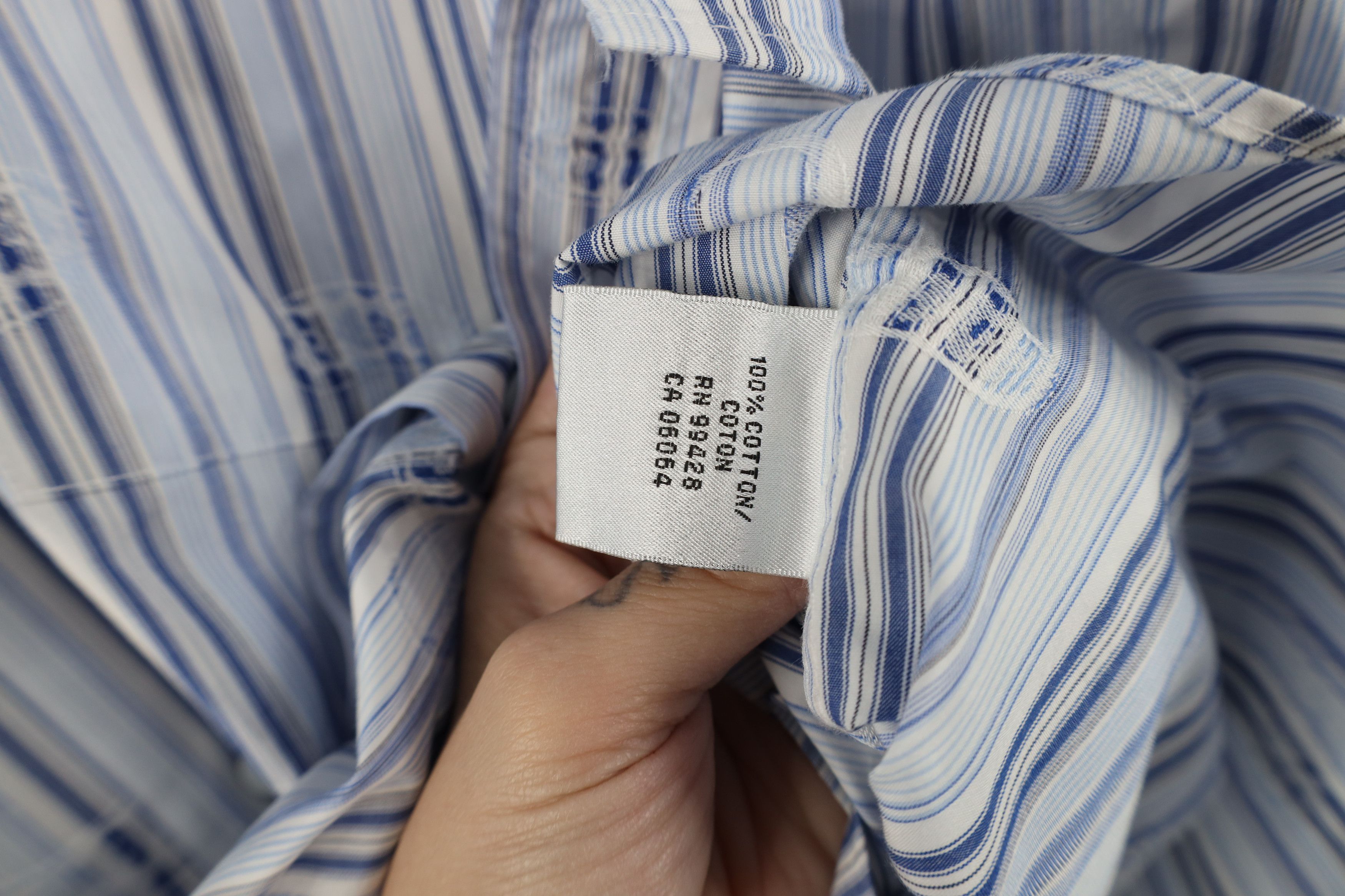 Vintage Bugatchi Uomo Striped Collared Button Down Shirt Cotton Size US M / EU 48-50 / 2 - 12 Thumbnail