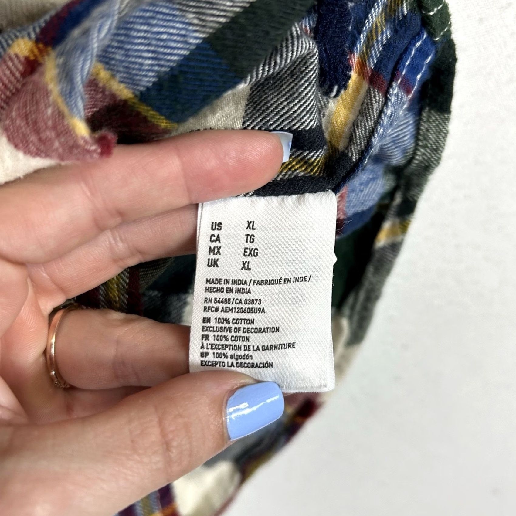 American Eagle Outfitters American Eagle Button-Up Flannel Shirt Mens XL Plaid Long Sleeve Relaxed Fit Multicolor Plaid Top Size US XL / EU 56 / 4 - 4 Thumbnail