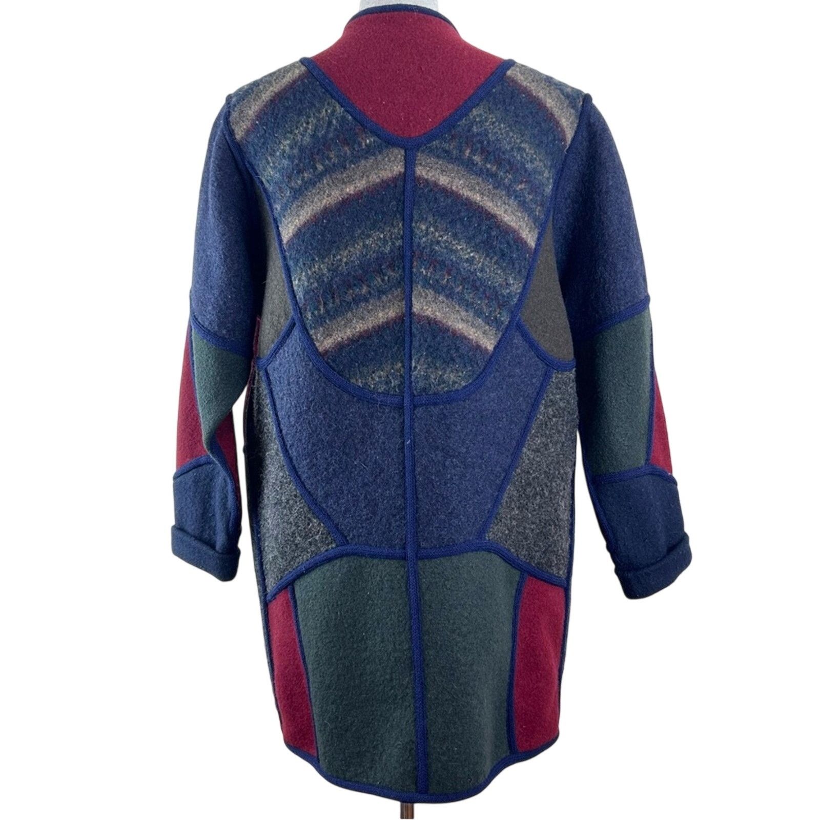 Vintage Vintage Wool Coat Mosaic Fashions Cocoon Patchwork Funky Size ONE SIZE - 4 Thumbnail