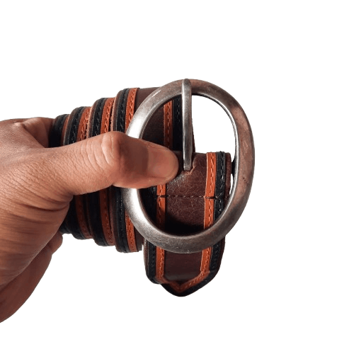Edwin ⚒️ Edwin japan garrison stripes cowboy style leather belt Size ONE SIZE - 1 Thumbnail