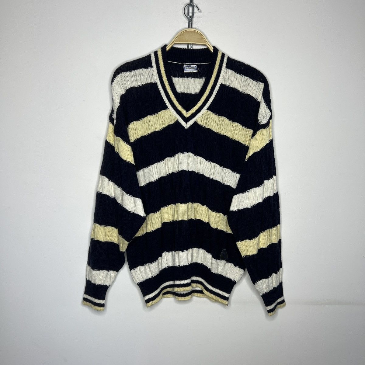 Designer × Vintage × Yves Saint Laurent Vintage 90s YSL Yves Saint Laurent cable knit chunky sweater Size US L / EU 52-54 / 3 - 1 Thumbnail
