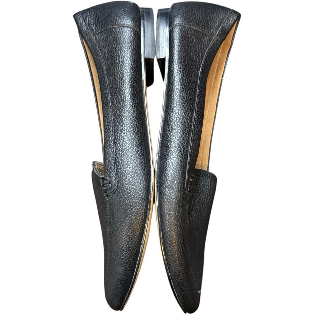 Robert Talbott TALBOTS Black Pebbled Leather Shoes Flats Slip Ons Loafers V Size US 8 / IT 38 - 3 Thumbnail