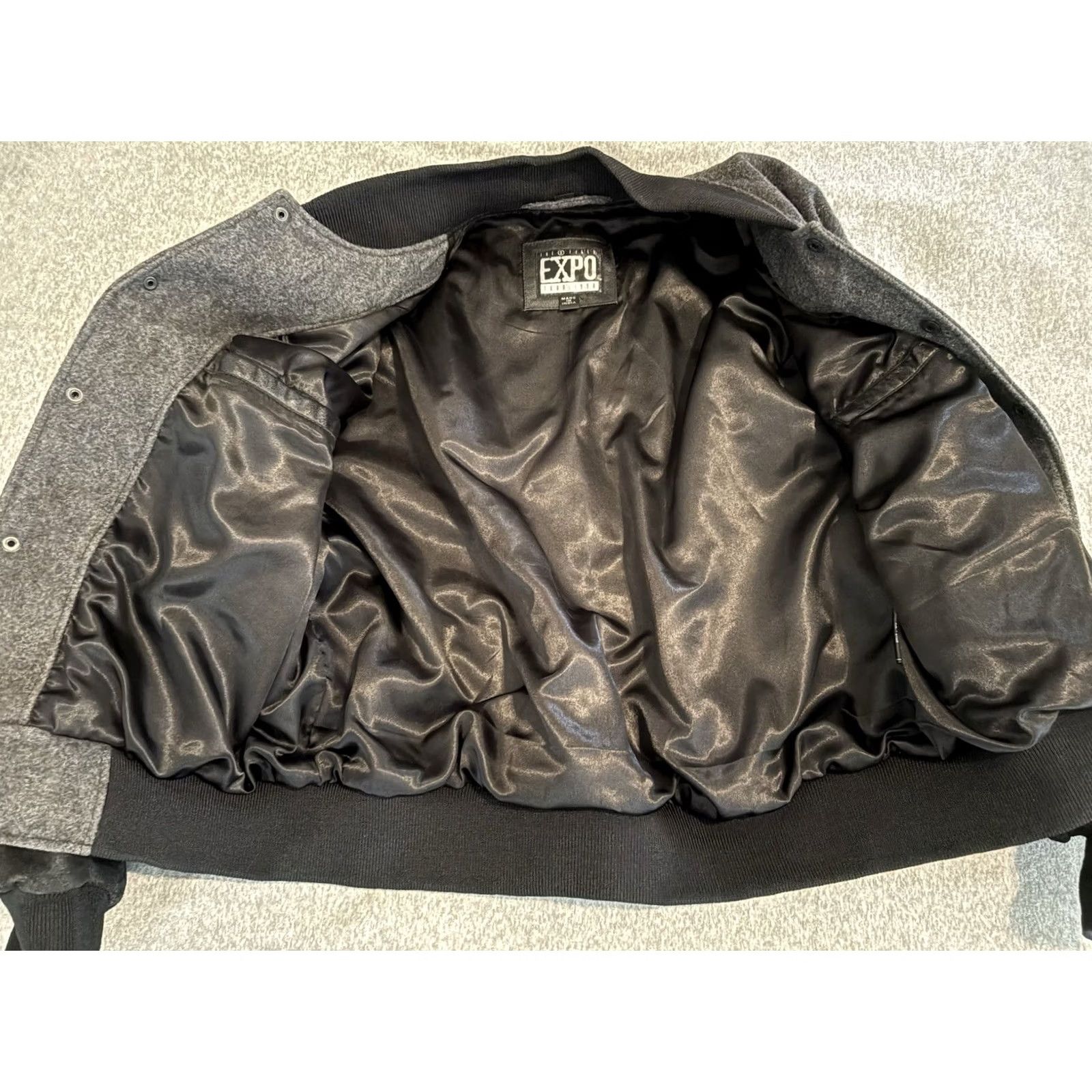 Vfiles VINTAGE The X Files Expo Tour 1998 Gray Black Wool Leather Varsity Jacket XL Men's Bomber Jacket 90s Theme Size US XL / EU 56 / 4 - 5 Thumbnail