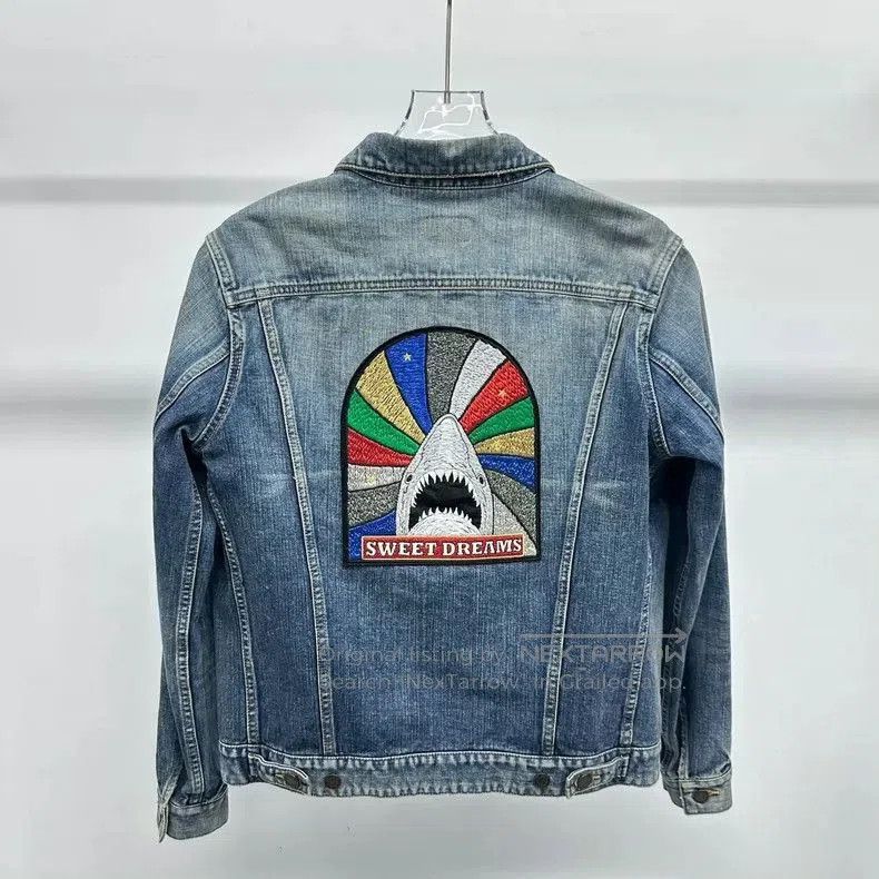 YSL Denim Jacket with Rainbow Back