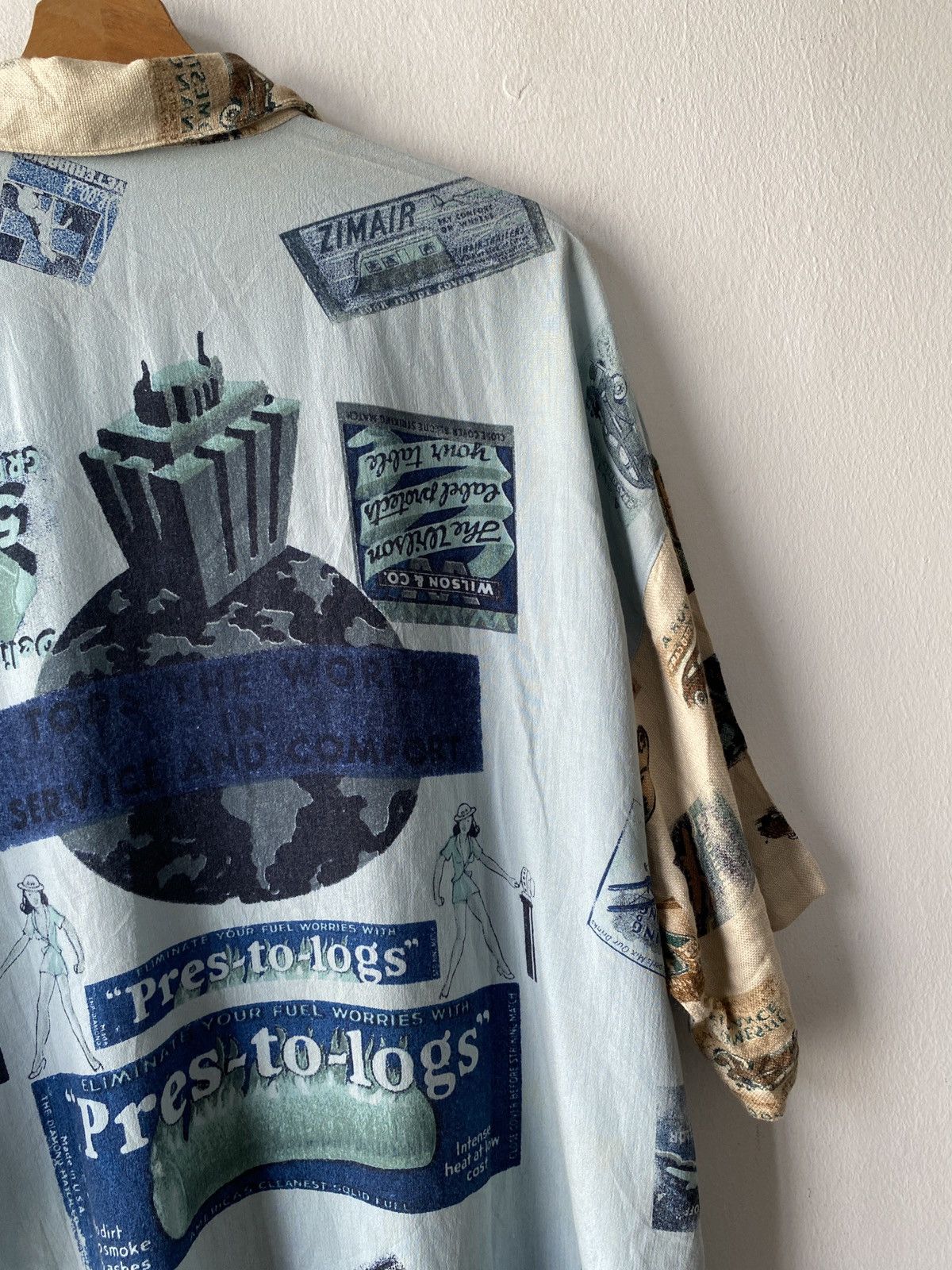Japanese Brand × Vintage 1990s - Pia Sports Overprint Button Up Shirt Size US XL / EU 56 / 4 - 14 Thumbnail