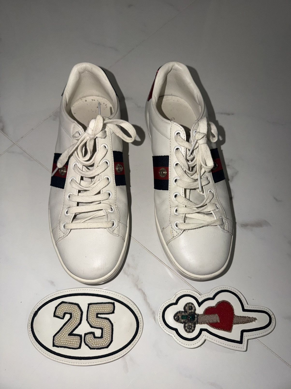 Gucci Gucci Ace Sneakers with Removable Embellished Patches Size US 9 / IT 39 - 3 Thumbnail
