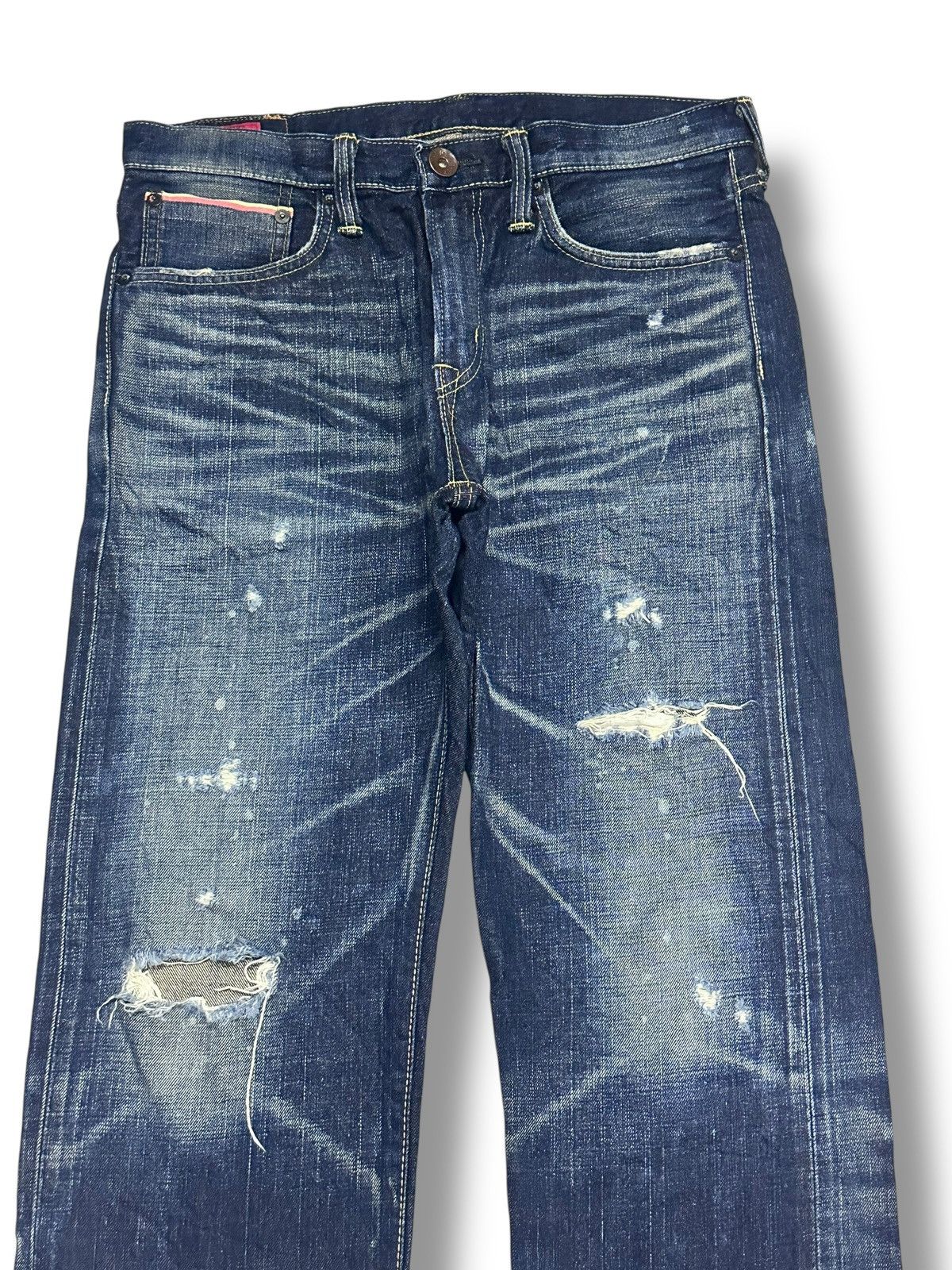 Edwin Edwin Vintage Selvedge Distressed and Painted Faded Wash Size US 33 - 3 Thumbnail