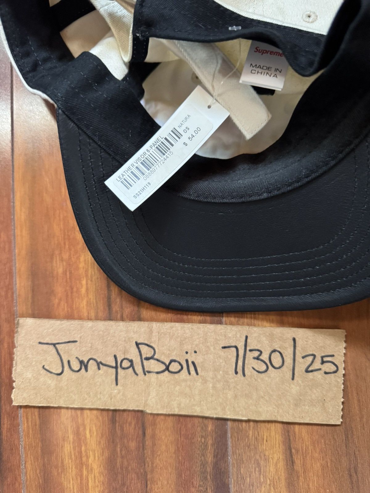 Supreme SUPREME LEATHER VISOR 6 PANEL HAT CAP WHITE SS21 Size ONE SIZE - 5 Thumbnail