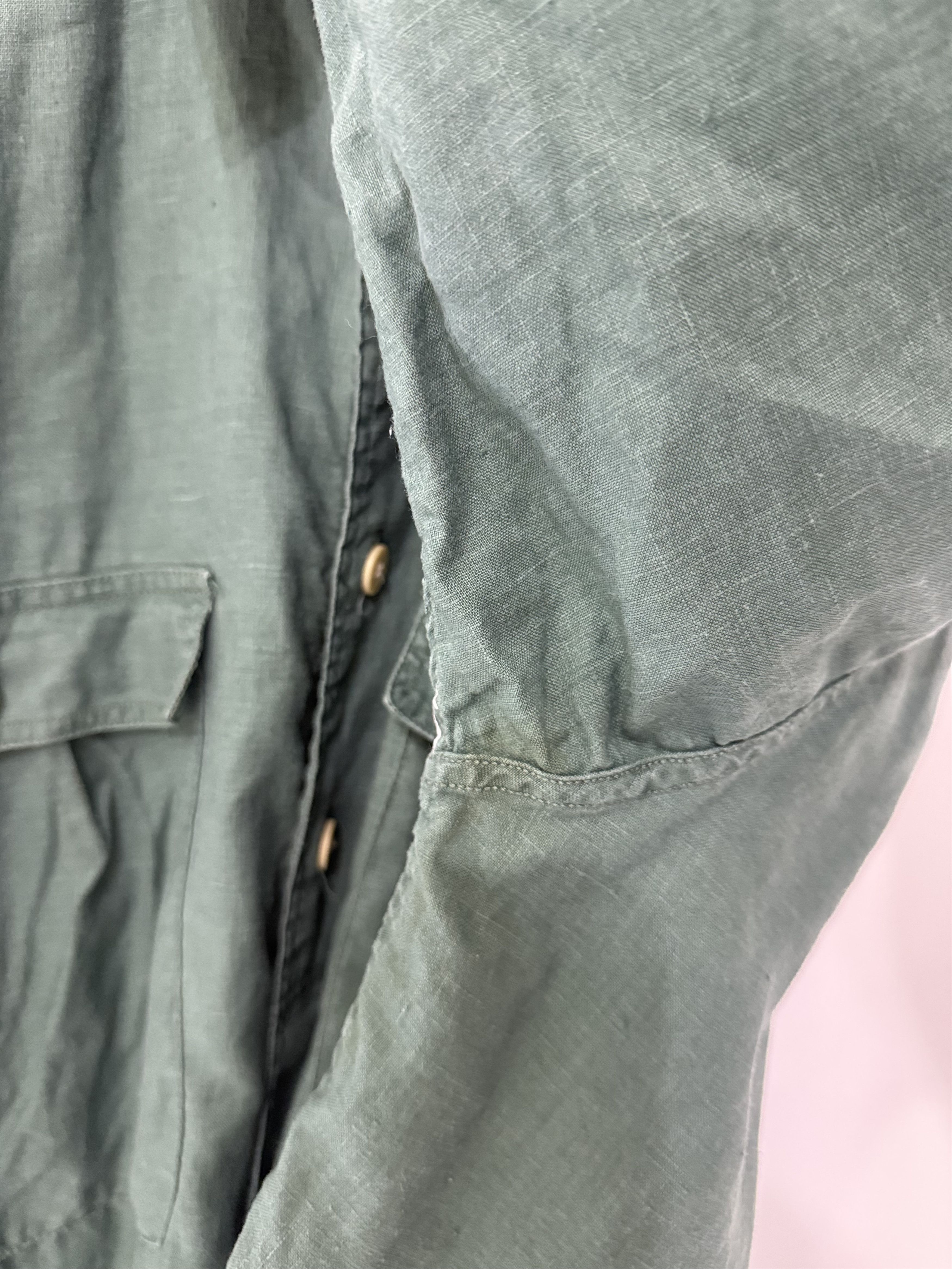 Armani Armani Jeans - 1990s 3/4 Buttondown Linen Shirt RARE Size US L / EU 52-54 / 3 - 7 Thumbnail
