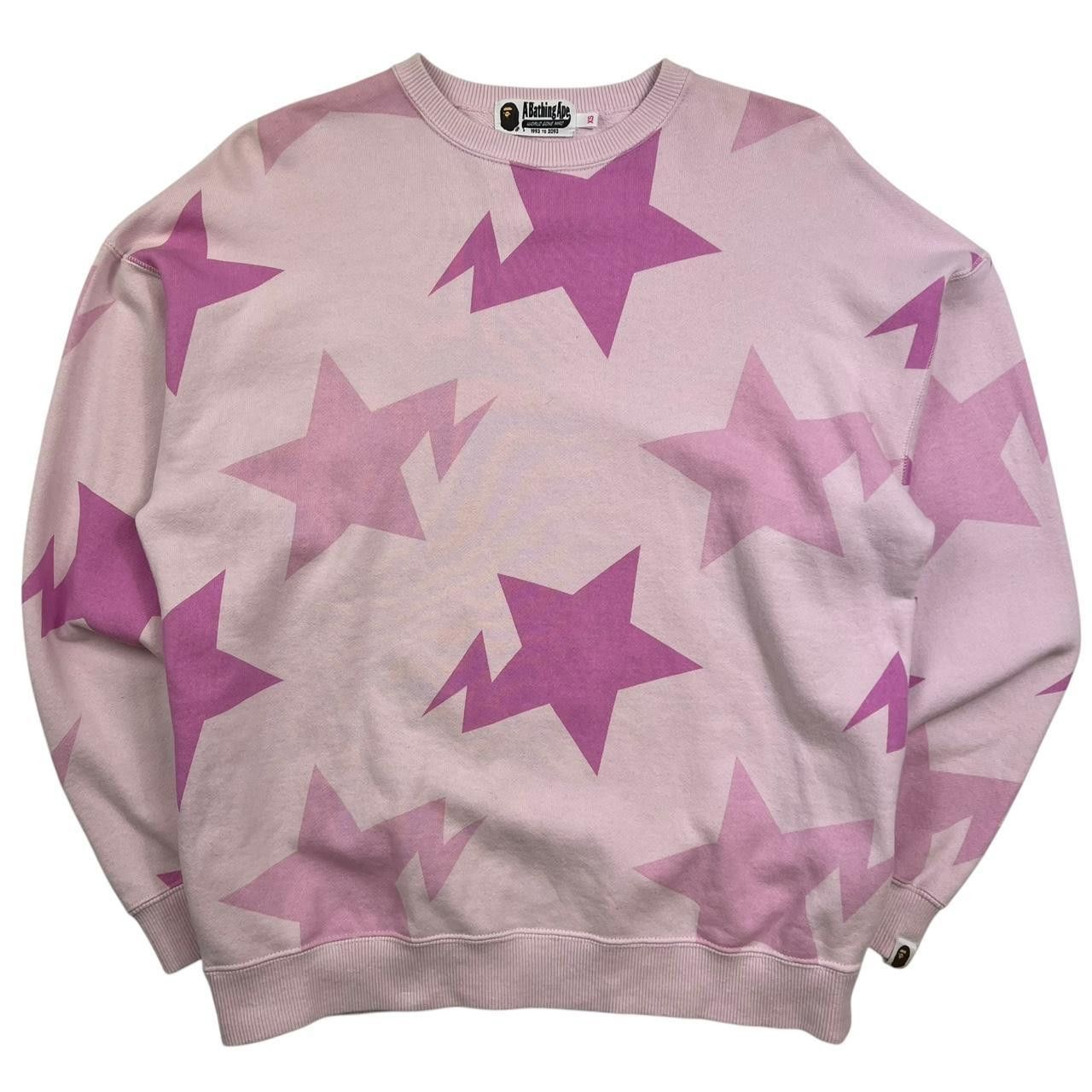 Bape Bape Pink Bapesta Star Print Sweatshirt Extra Small Size XS / US 0-2 / IT 36-38 - 1 Thumbnail