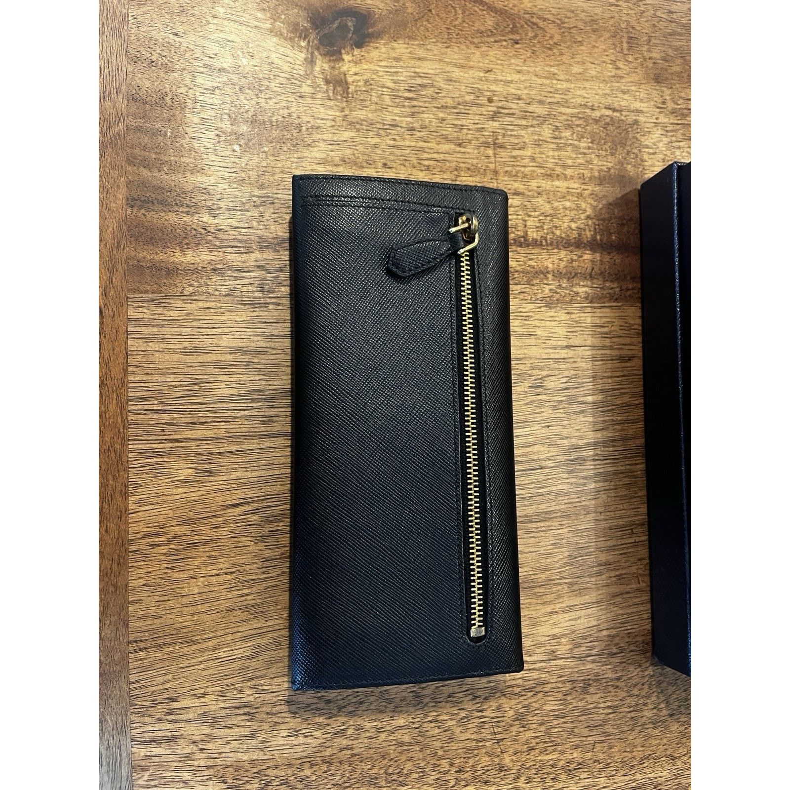 Prada Prada Large Saffiano Leather Wallet 100% Authentic Black Size ONE SIZE - 8 Thumbnail
