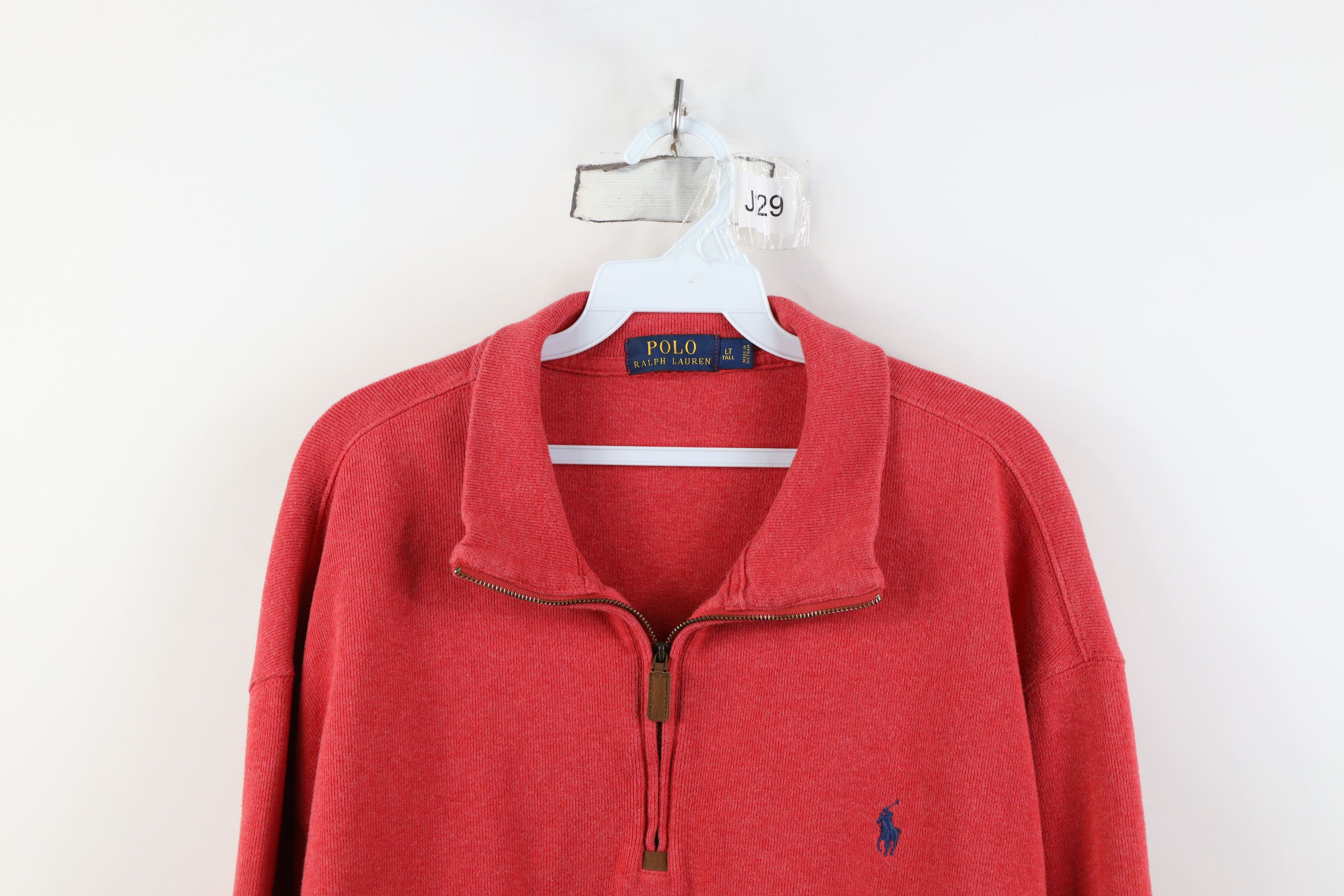 Ralph Lauren Vintage Y2K Ralph Lauren Ribbed Knit Half Zip Sweater Red Size US L / EU 52-54 / 3 - 2 Thumbnail