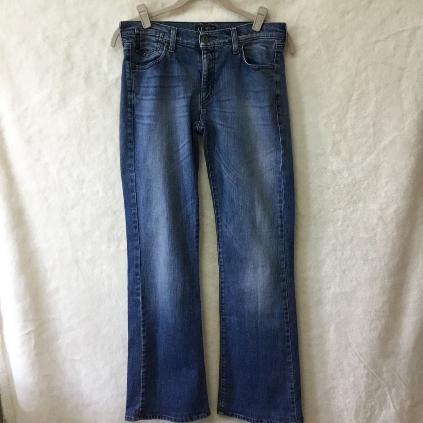 Armani Armani Jeans Indigo Blue 005 Series Slim Bootcut Denim Size 29" - 1 Thumbnail