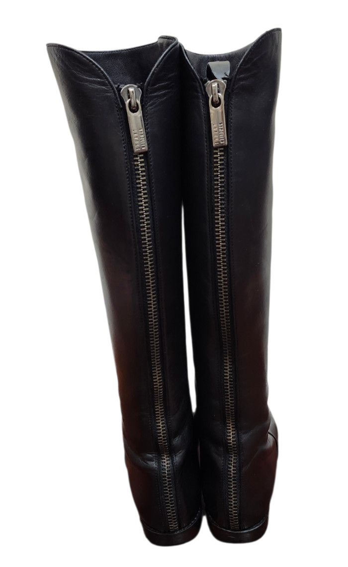 Stuart Weitzman Stuart Weitzman Black Leather Knee High Riding Boots Side Size US 7.5 / IT 37.5 - 10 Thumbnail