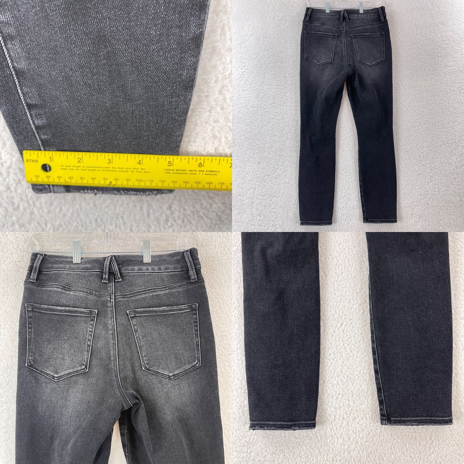 Good American Good American Good Waist Crop Jeans Womens 8 Black Denim High Waist Distressed Jeans Size 30" / US 8 / IT 44 - 9 Thumbnail